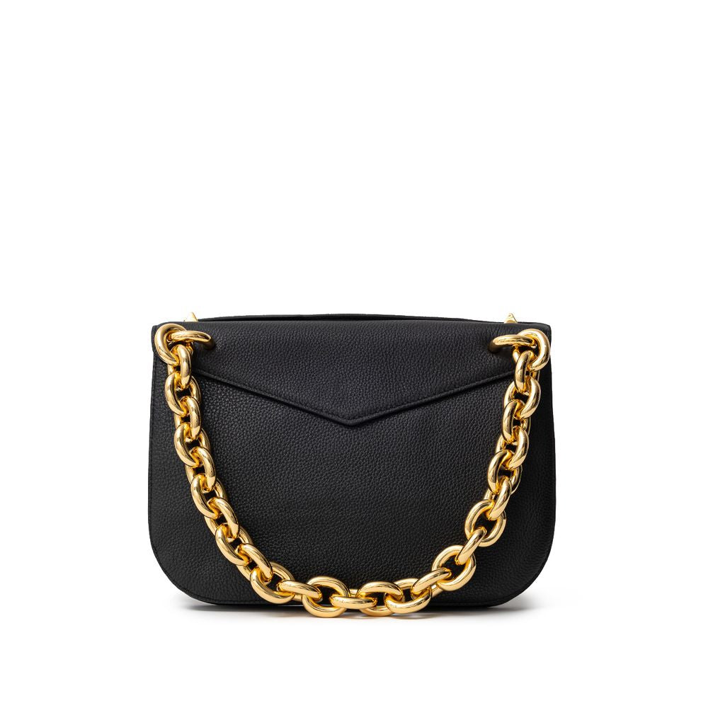 Geantă de umăr din piele neagră Bottega Veneta