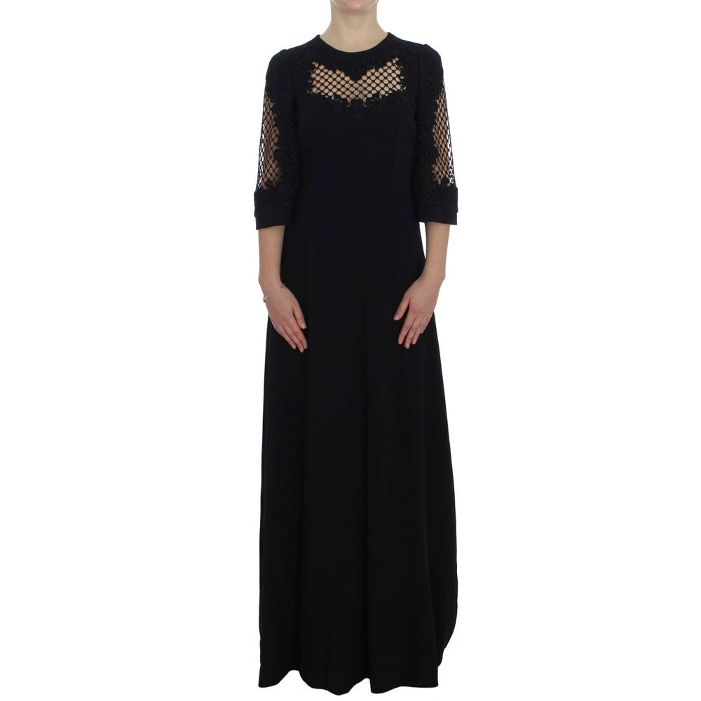 Rochie neagră din lână Dolce &amp; Gabbana