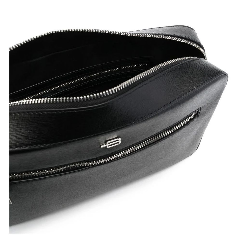 Baldinini Trend Schultertasche aus schwarzem Kalbsleder