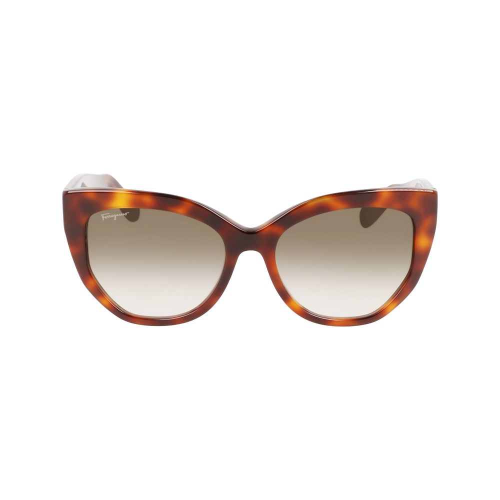 Ferragamo – Braune Acetat-Sonnenbrille