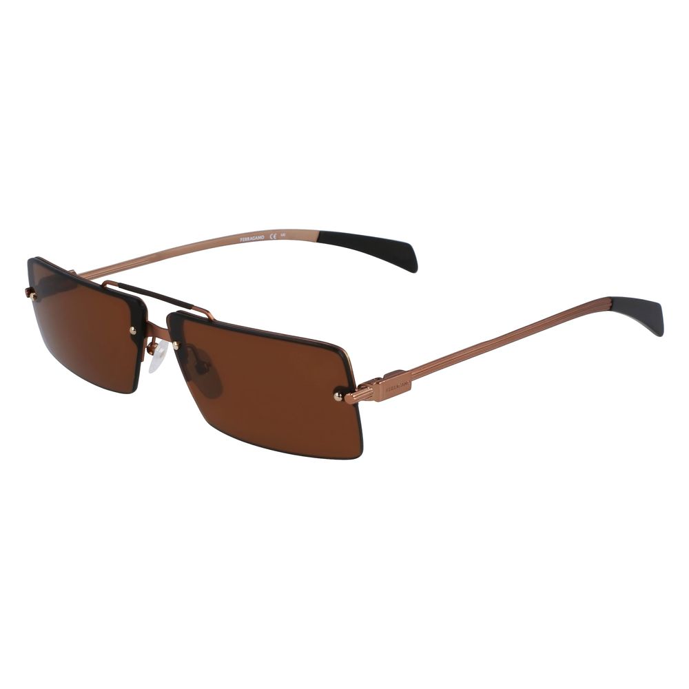 Ferragamo Sonnenbrille aus gelbem Metall