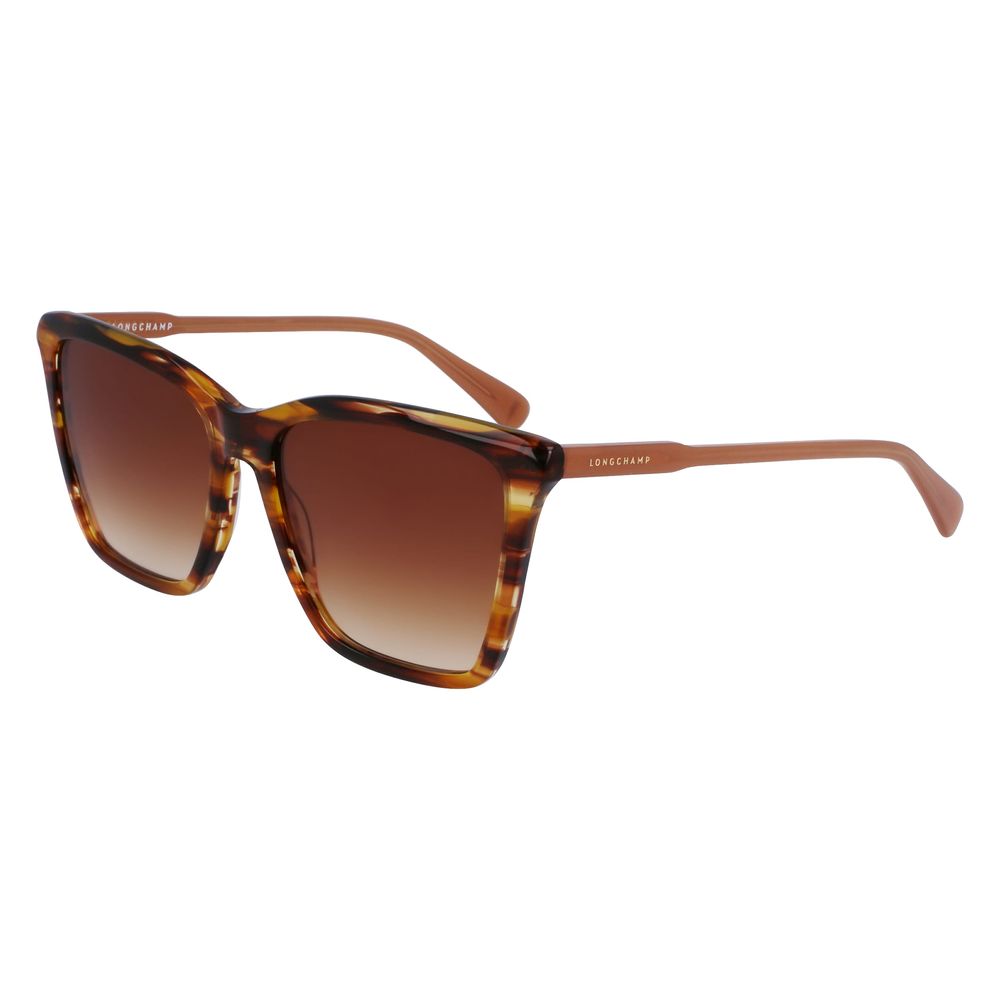 Ochelari de soare Longchamp maro cu model Haircalf