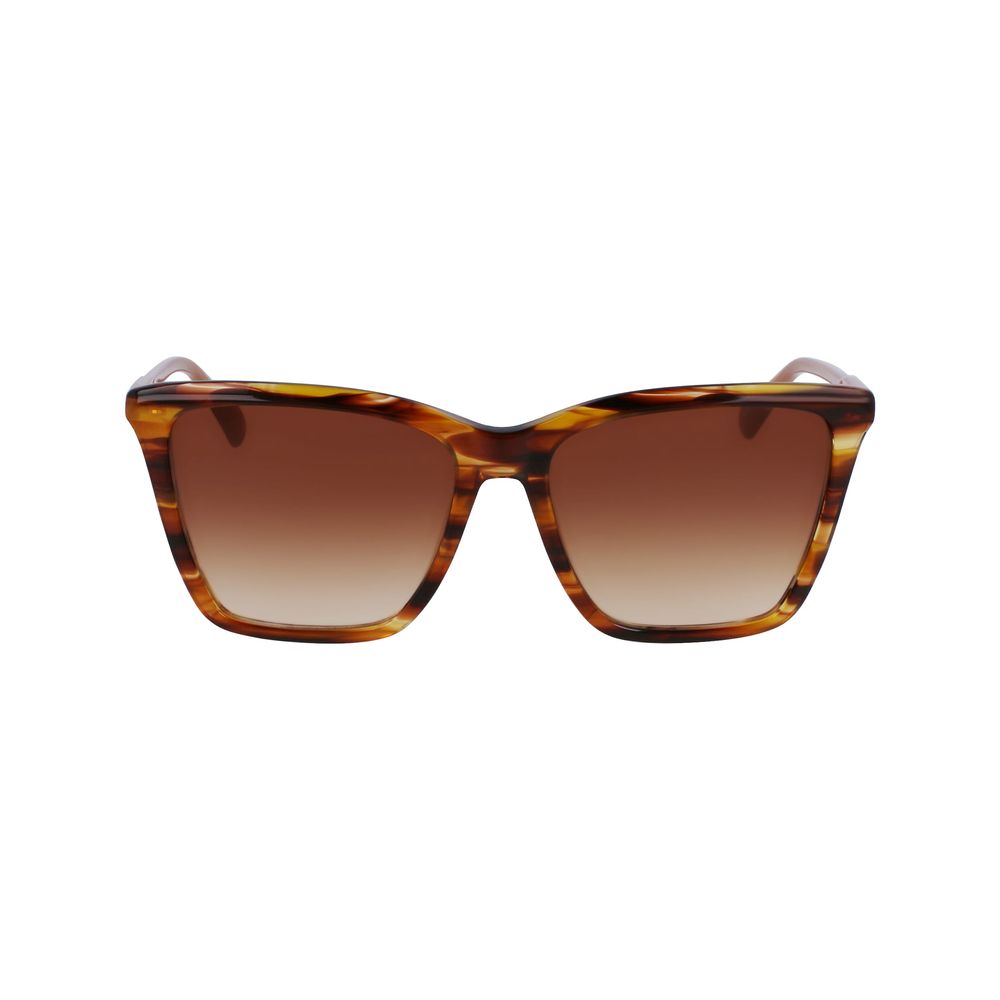 Ochelari de soare Longchamp maro cu model Haircalf