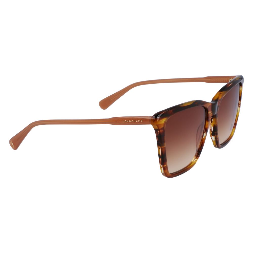 Ochelari de soare Longchamp maro cu model Haircalf