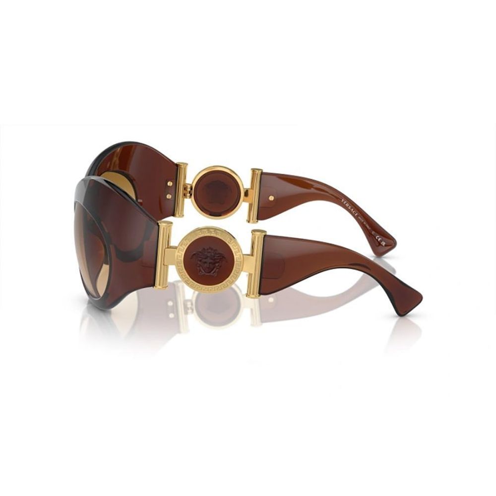 Versace – Braune Sonnenbrille aus Kalbshaar