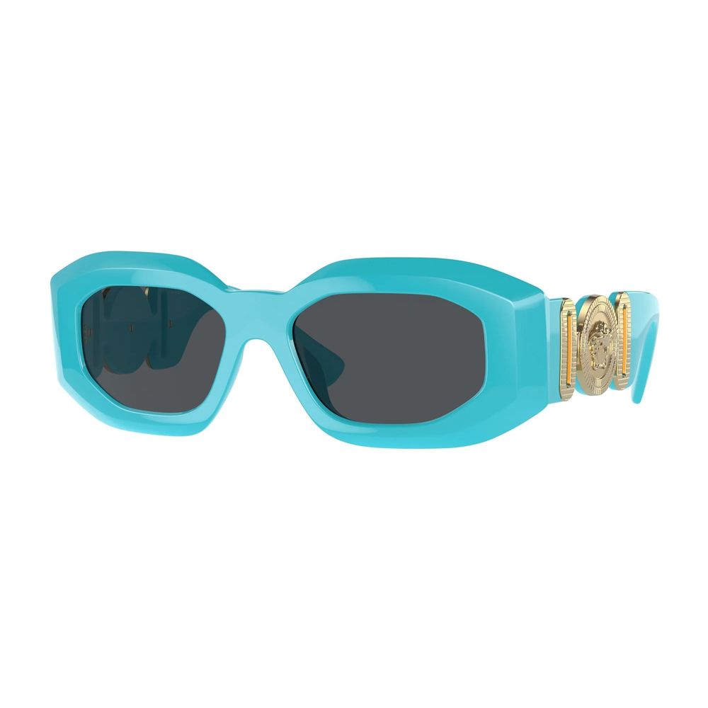 Versace – Blaue Sonnenbrille aus Kalbshaar
