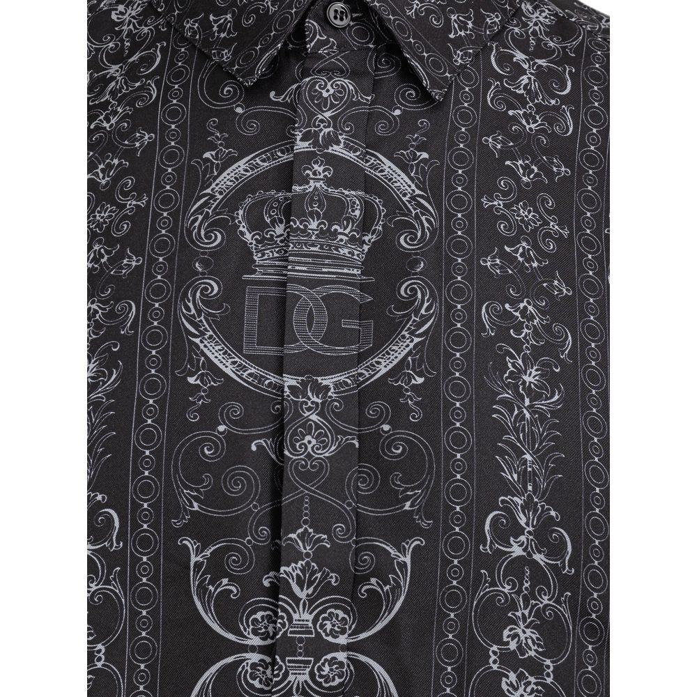 Graues Seidenhemd von Dolce &amp; Gabbana