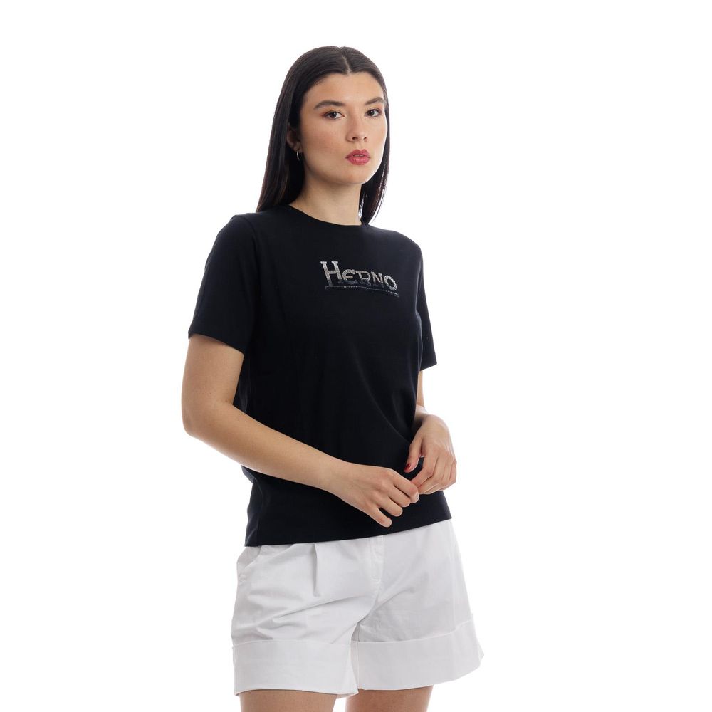 Topuri și tricou Herno din bumbac negru