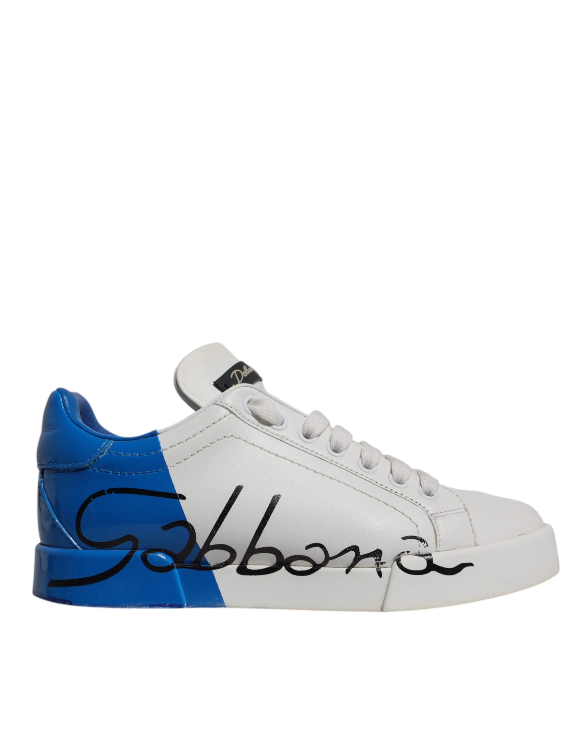 Dolce &amp; Gabbana – Portofino – Sneaker mit Logo in Weiß und Blau