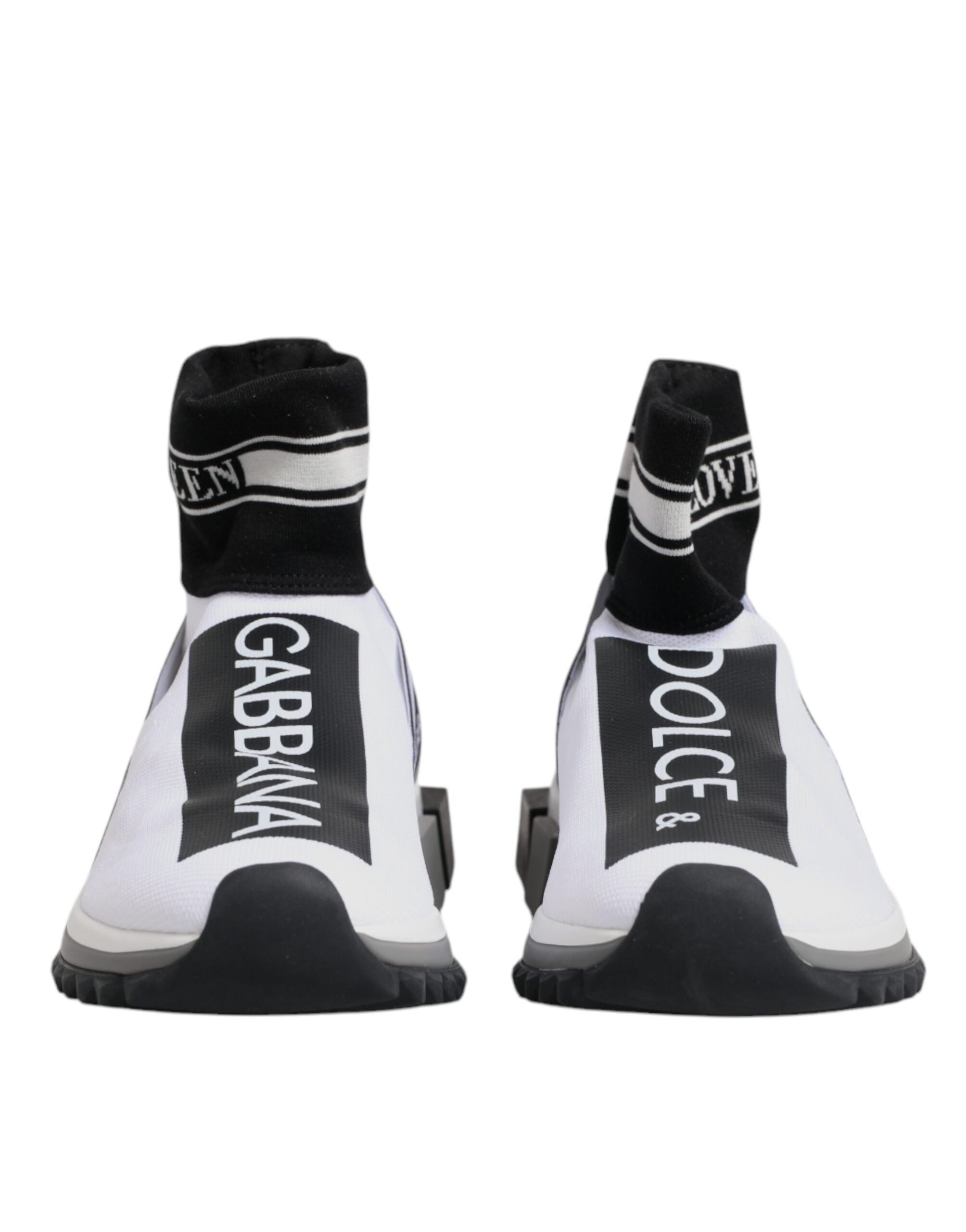 Dolce &amp; Gabbana Weiß Schwarz Sorrento Socken Sneakers Schuhe