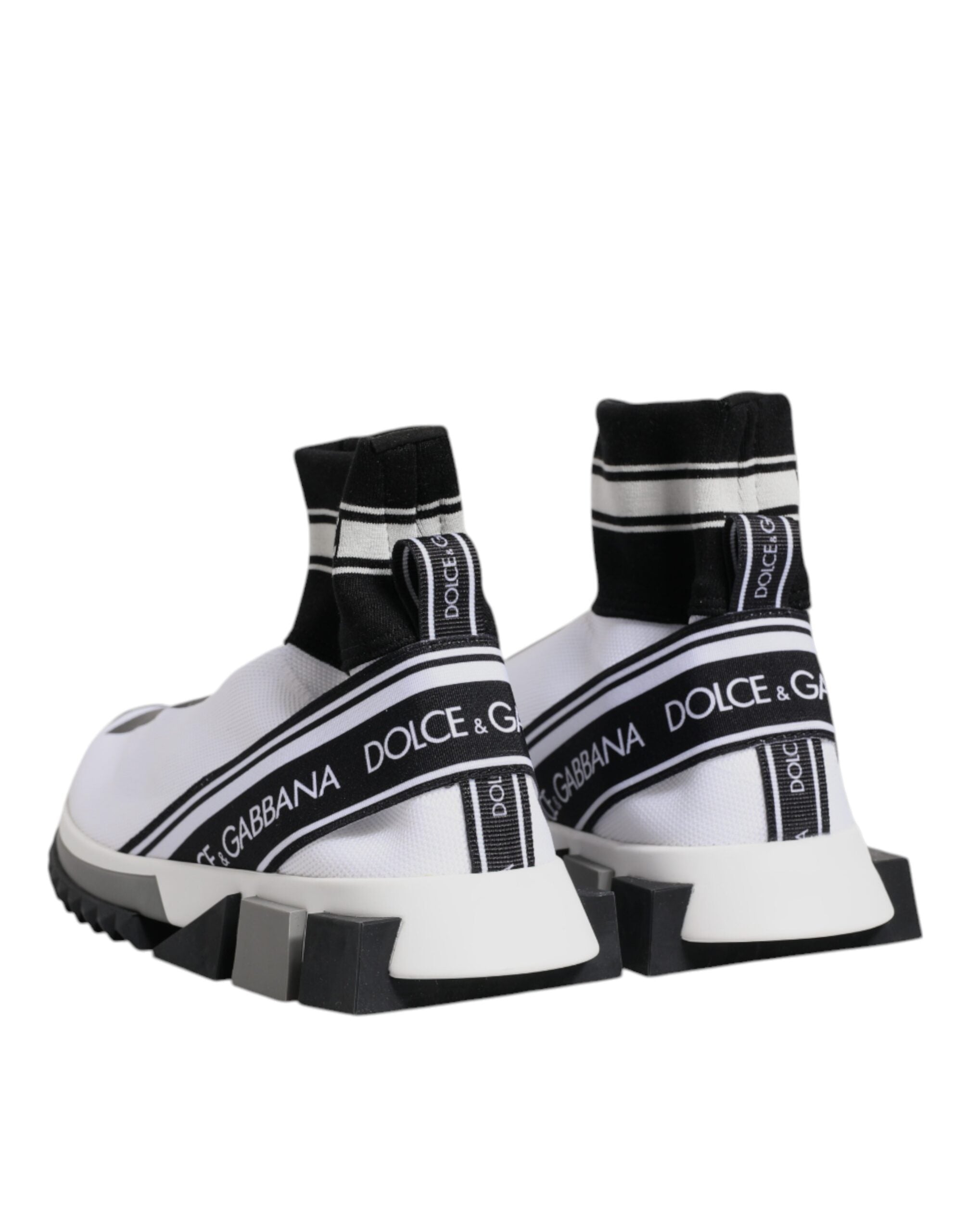 Șosete Dolce &amp; Gabbana Sorrento albe și negre, pantofi sport