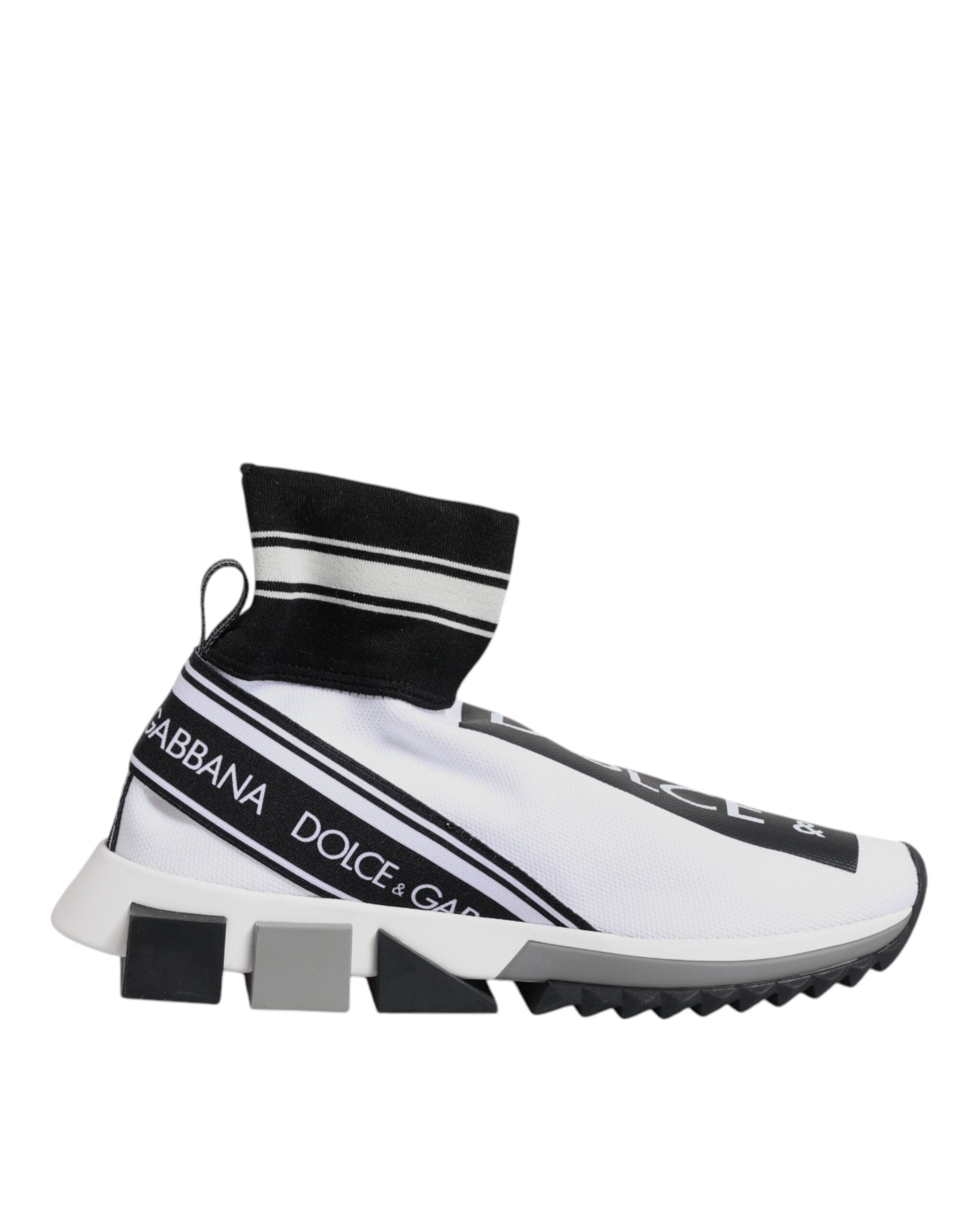 Șosete Dolce &amp; Gabbana Sorrento albe și negre, pantofi sport