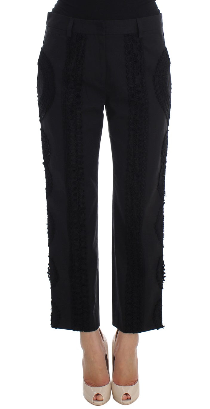 Dolce &amp; Gabbana Elegante schwarze Torero-Caprihose