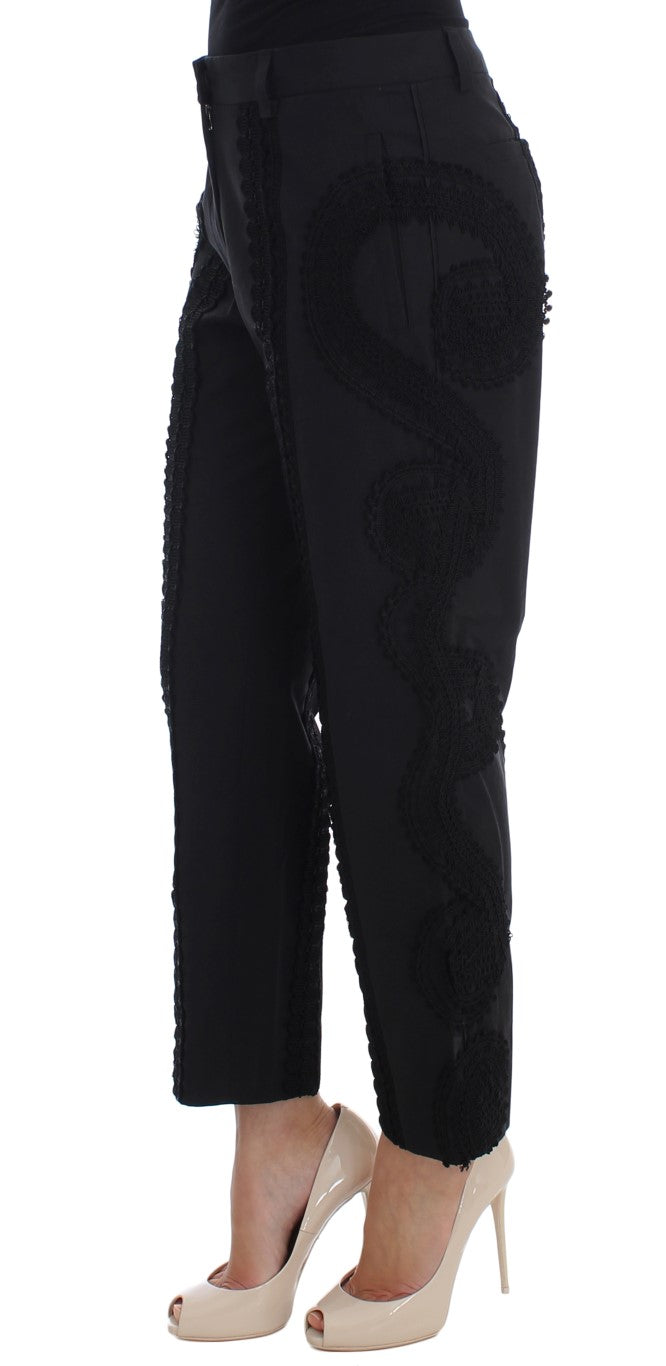 Dolce &amp; Gabbana Elegante schwarze Torero-Caprihose