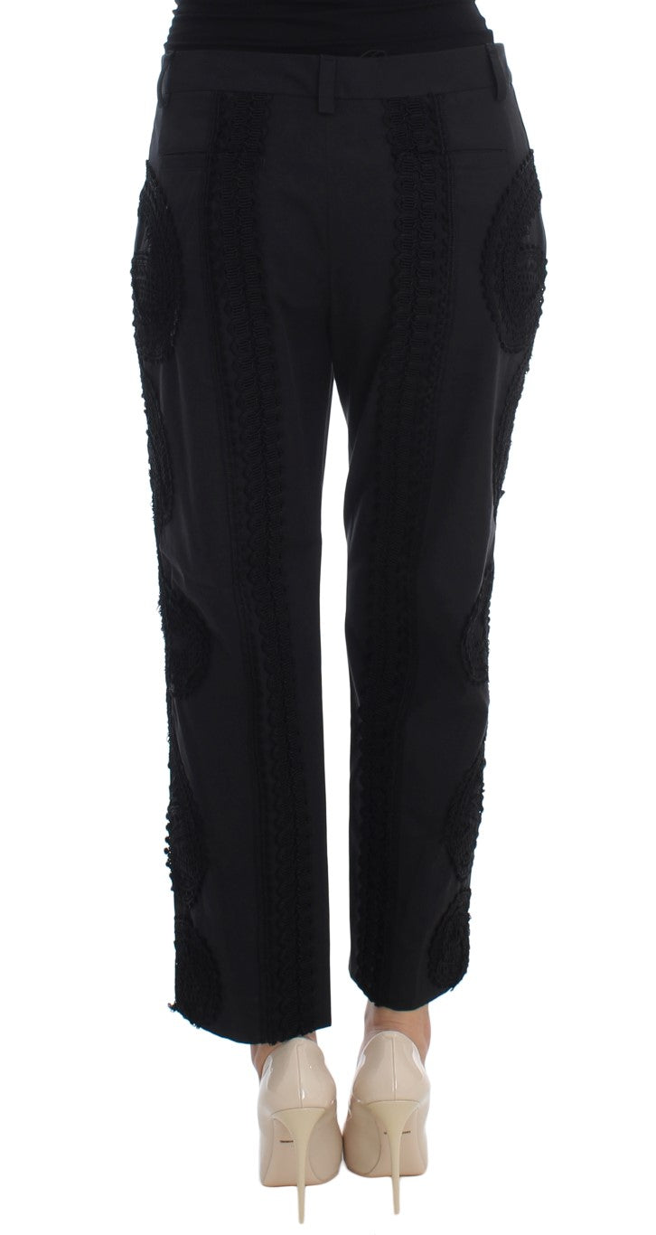 Dolce &amp; Gabbana Elegante schwarze Torero-Caprihose