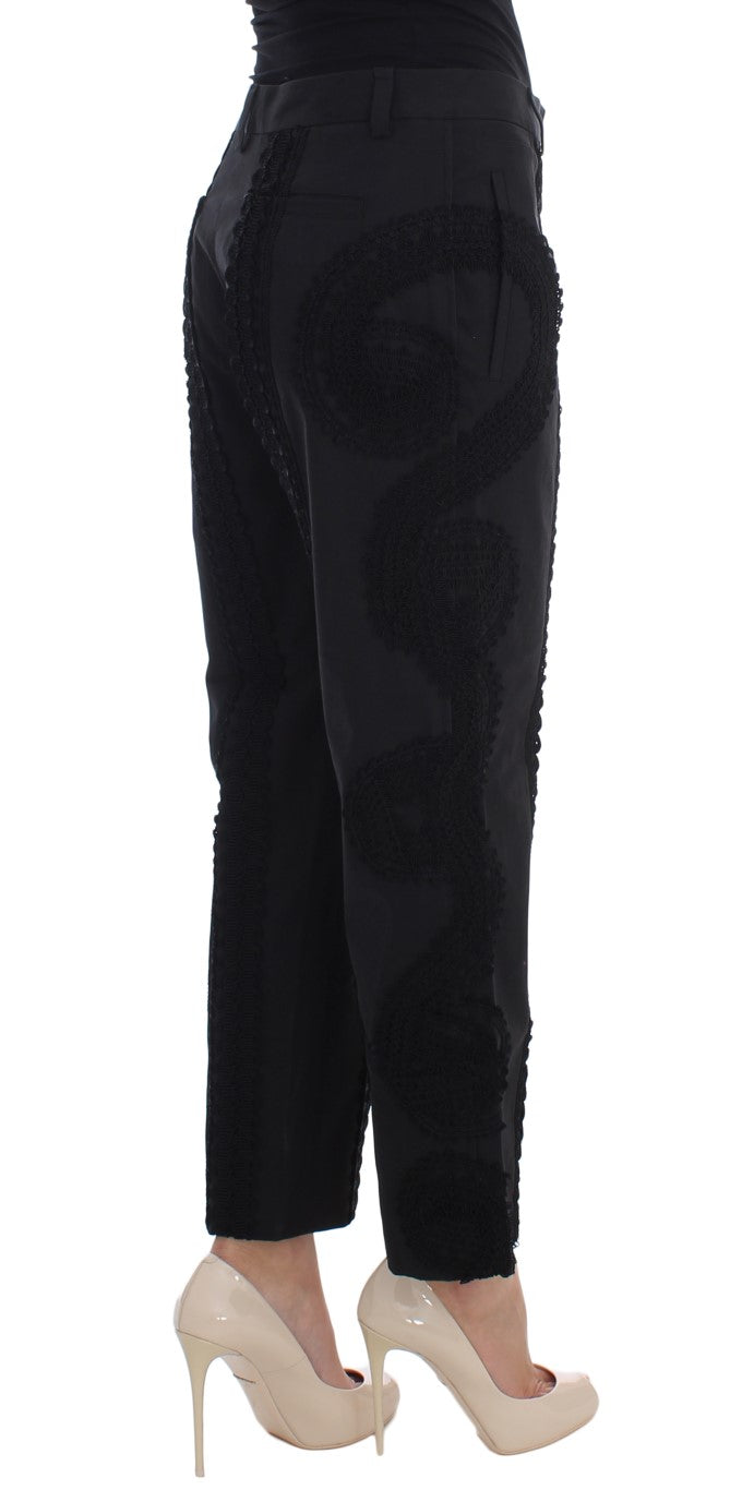 Dolce &amp; Gabbana Elegante schwarze Torero-Caprihose