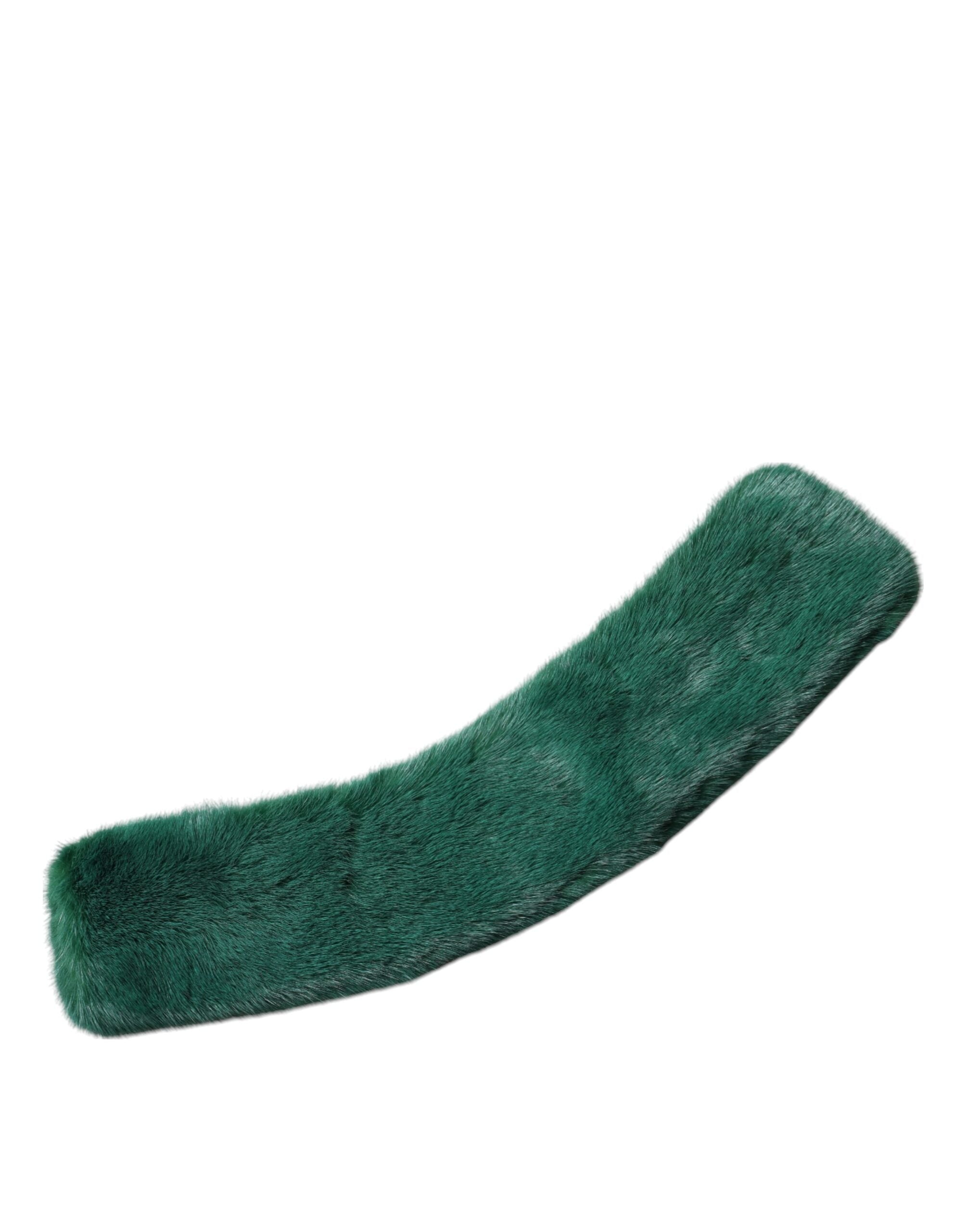 Dolce &amp; Gabbana Eșarfă pentru femei cu guler din blană de nurcă verde