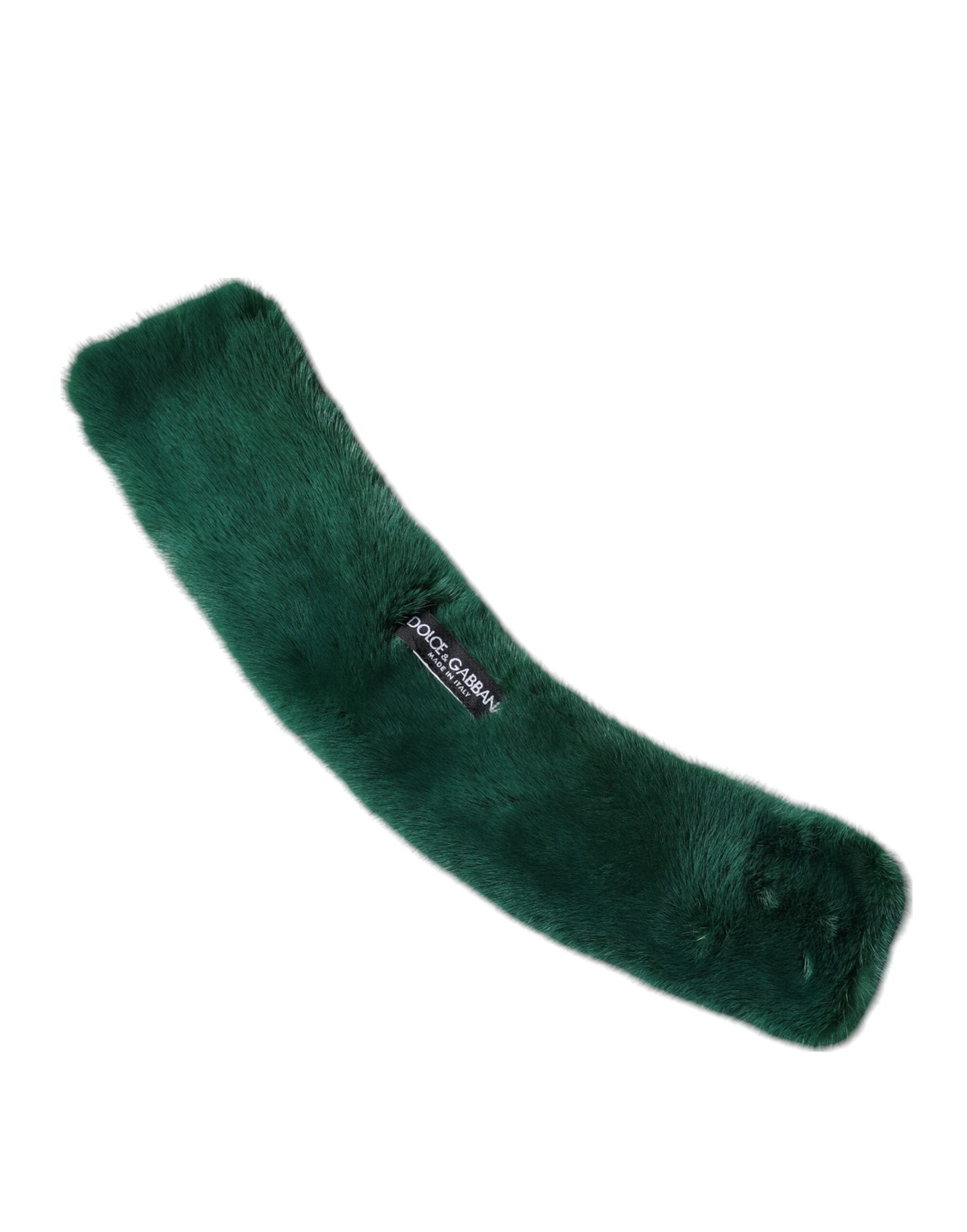 Dolce &amp; Gabbana Eșarfă pentru femei cu guler din blană de nurcă verde