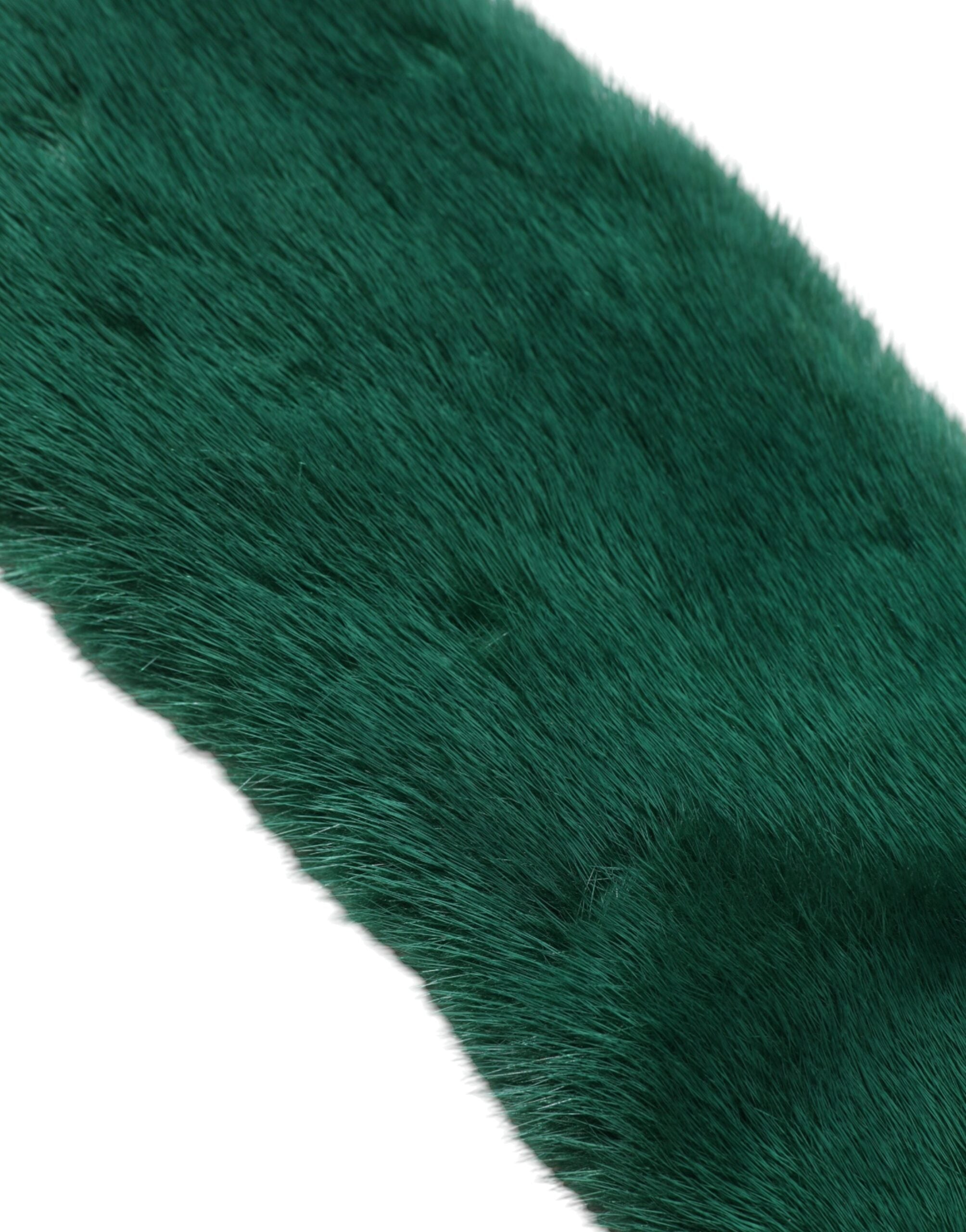 Dolce &amp; Gabbana Eșarfă pentru femei cu guler din blană de nurcă verde