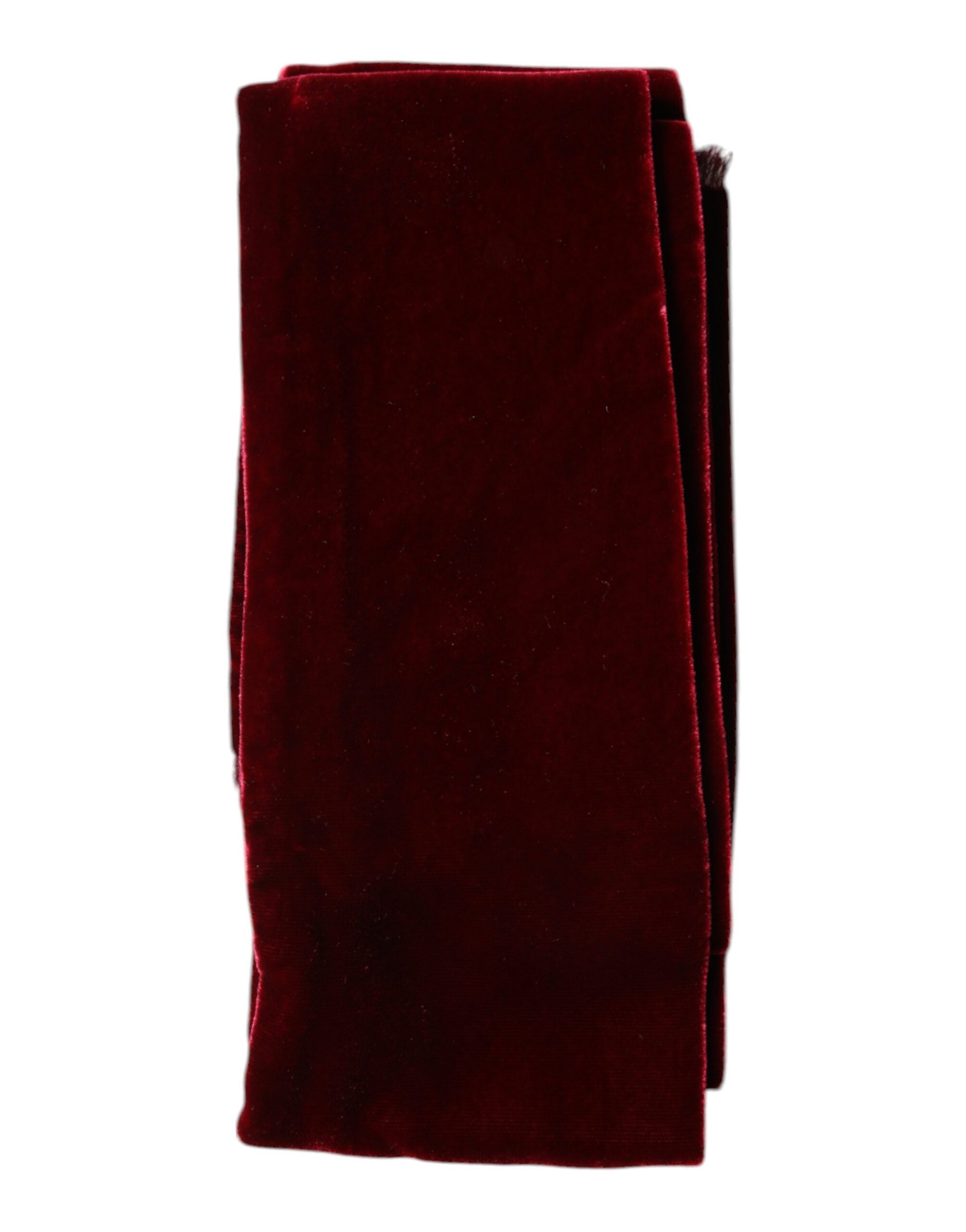 Eșarfă Dolce &amp; Gabbana Bordeaux din bumbac și mătase cu franjuri
