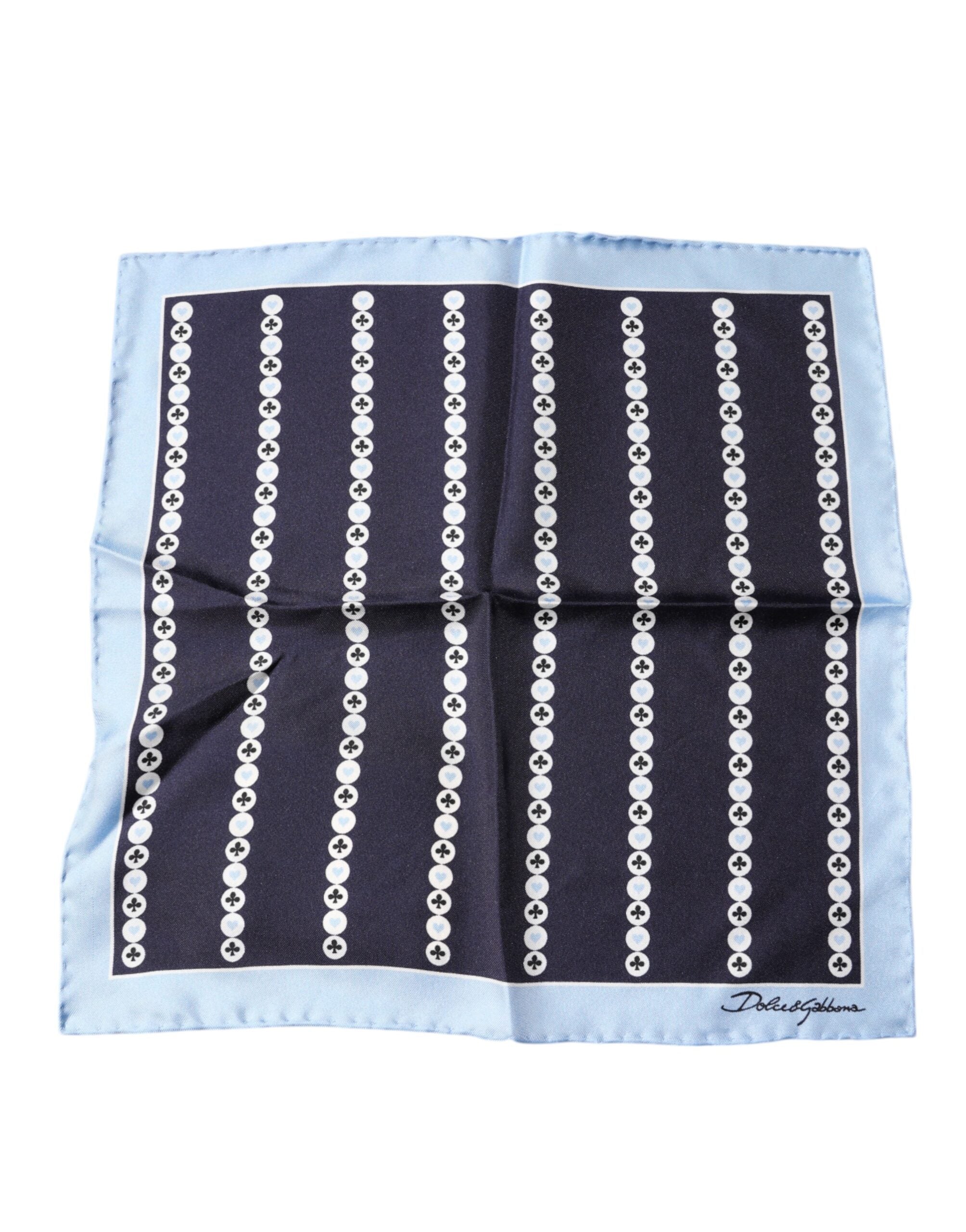 Eșarfă Dolce &amp; Gabbana Blue Heart Spade din mătase
