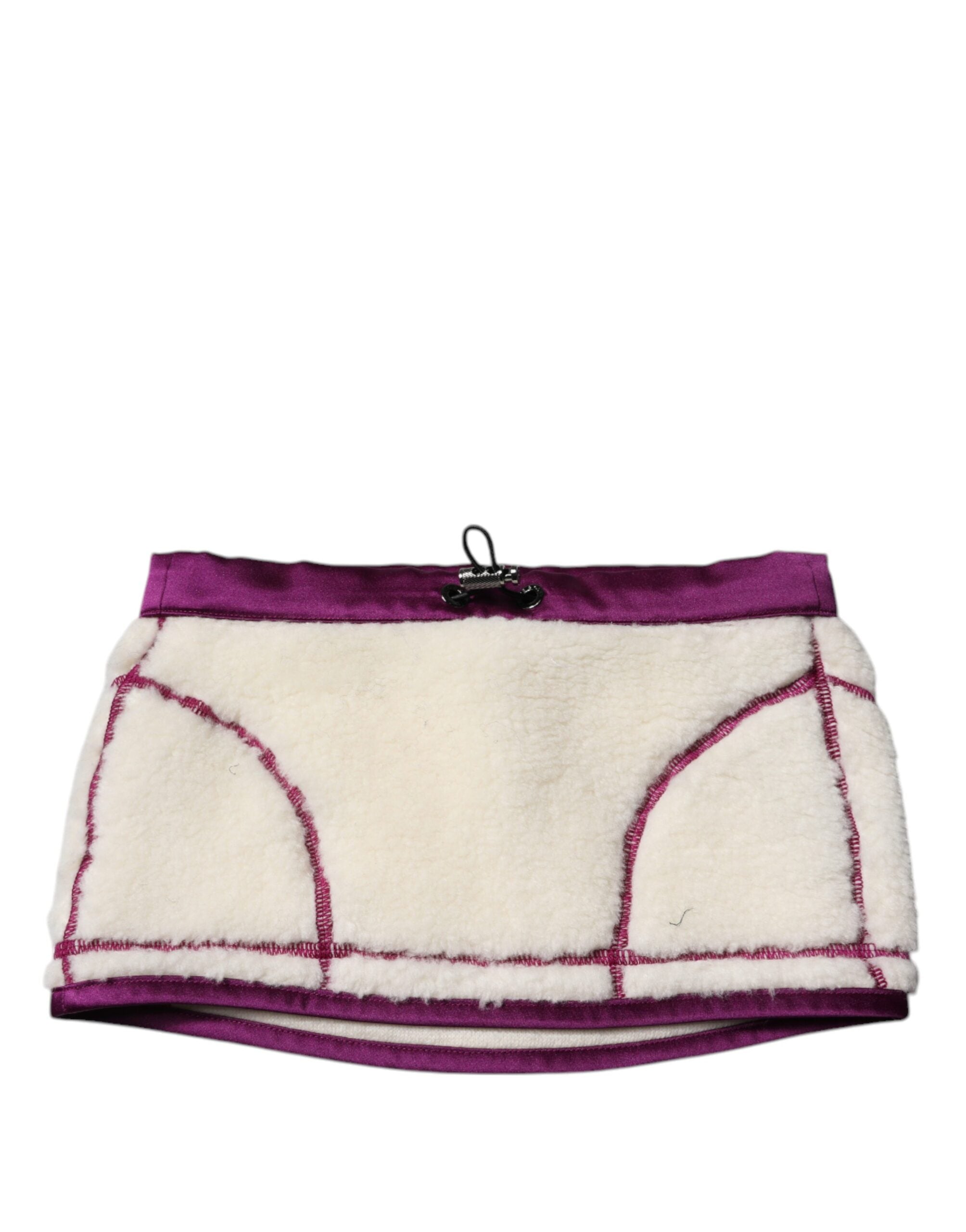 Eșarfă Dolce &amp; Gabbana din fleece alb-violet din cașmir