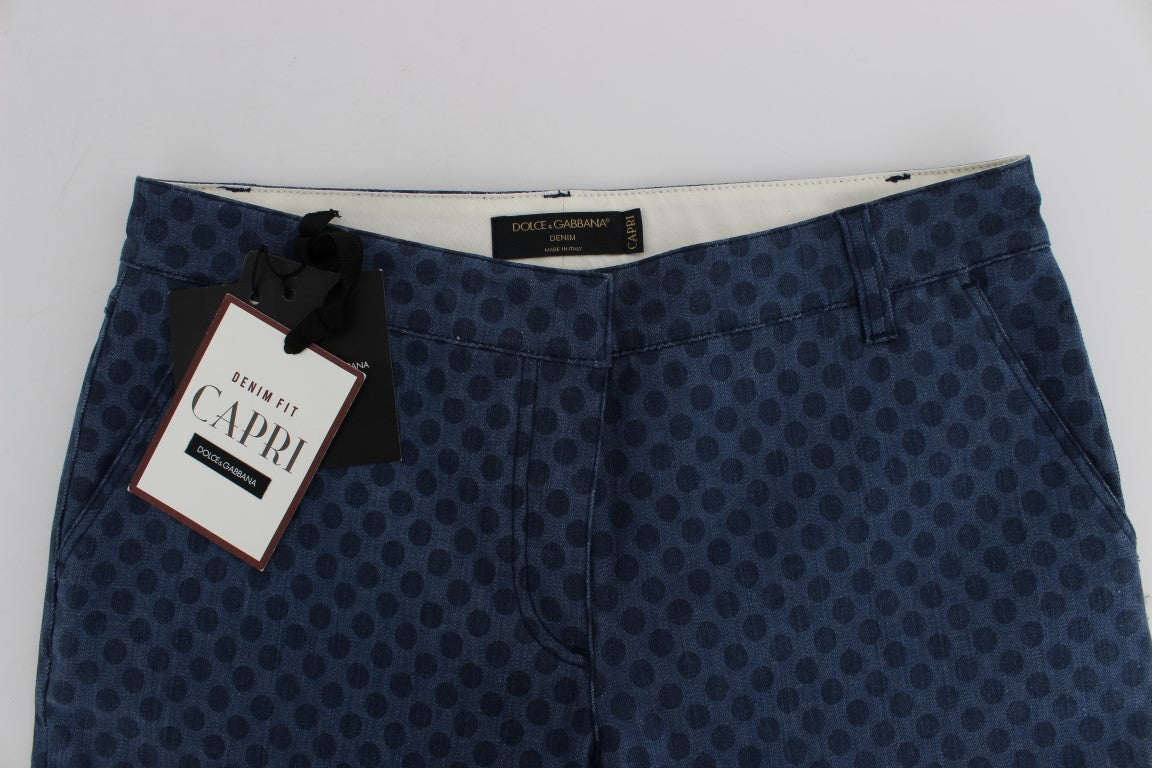 Dolce &amp; Gabbana – Capri-Stretch-Jeans mit Punkten