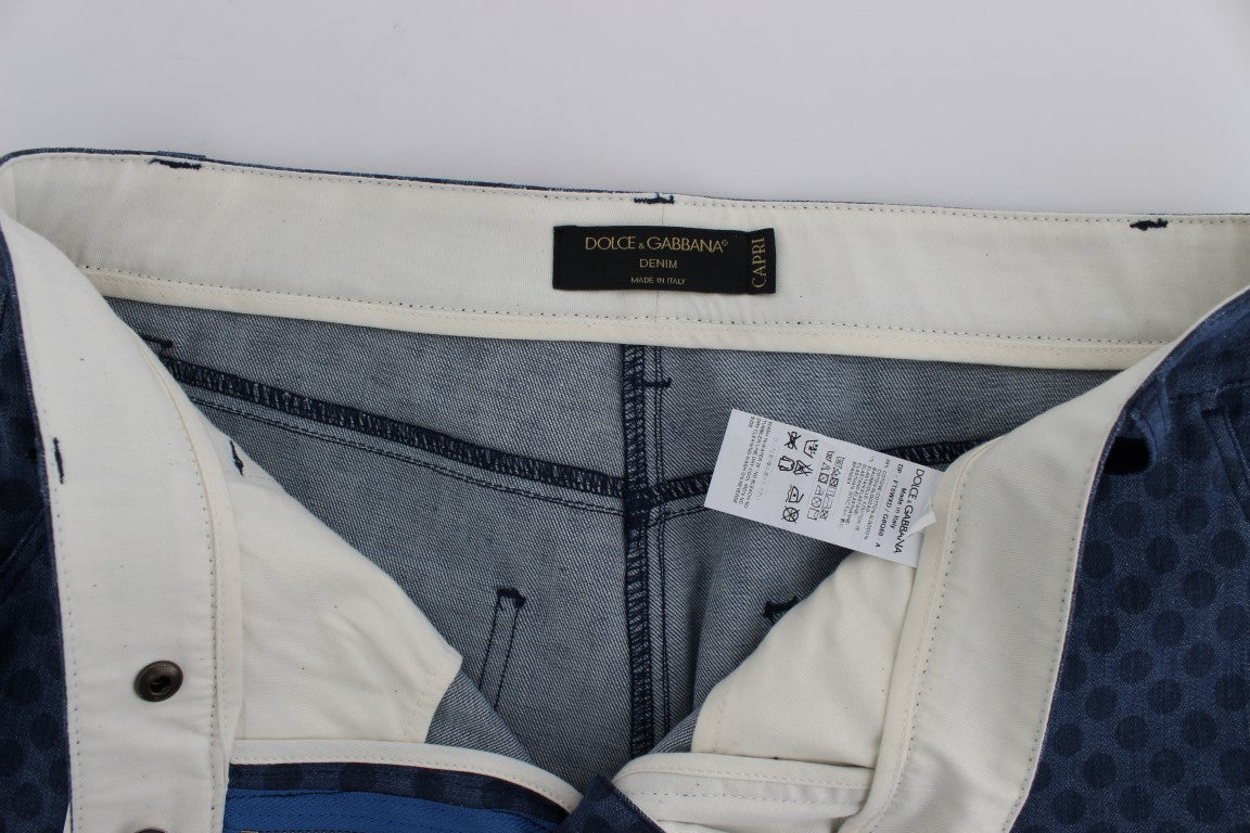 Dolce &amp; Gabbana – Capri-Stretch-Jeans mit Punkten