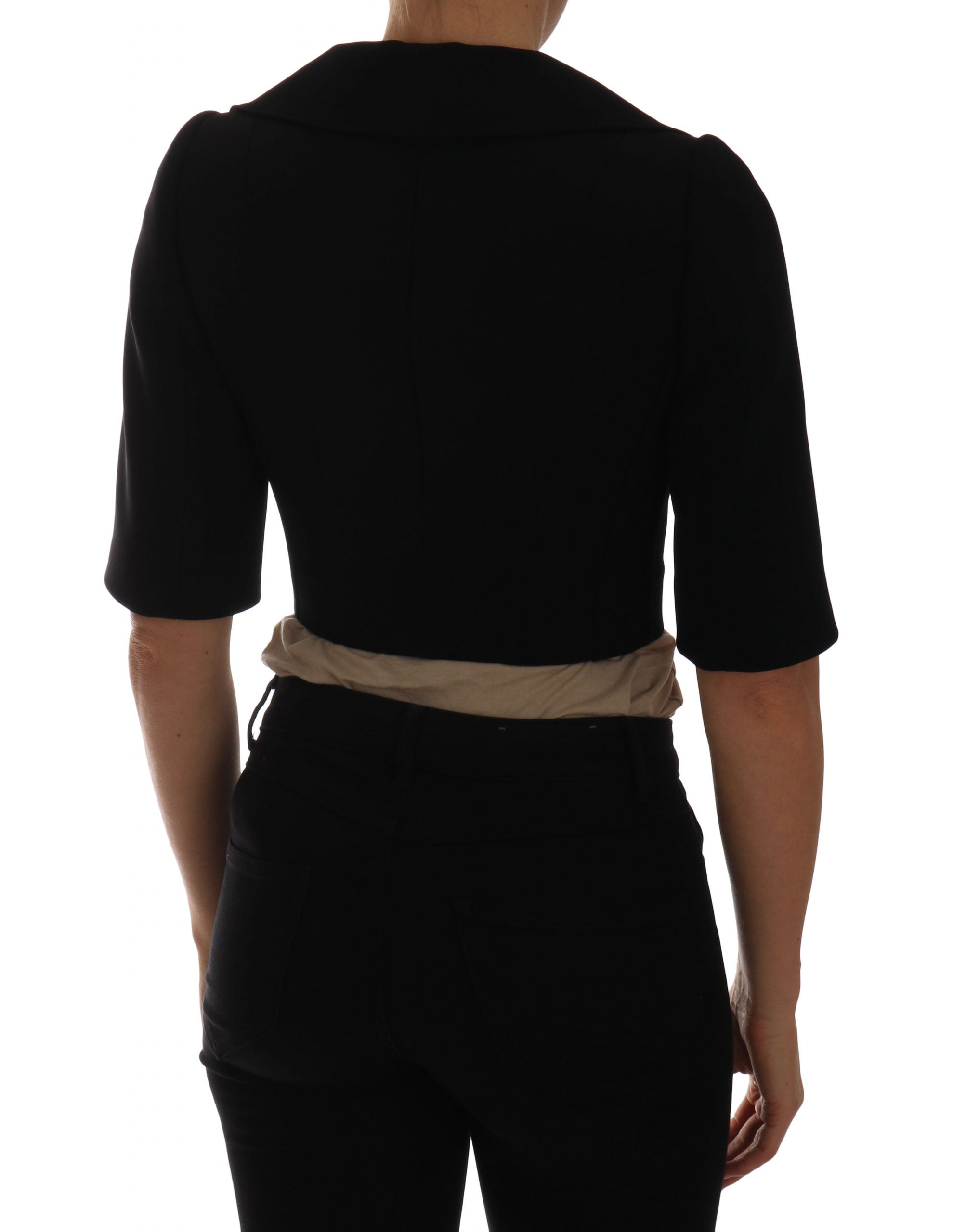 Dolce &amp; Gabbana Schicker schwarzer kurzer Zweireiher-Blazer