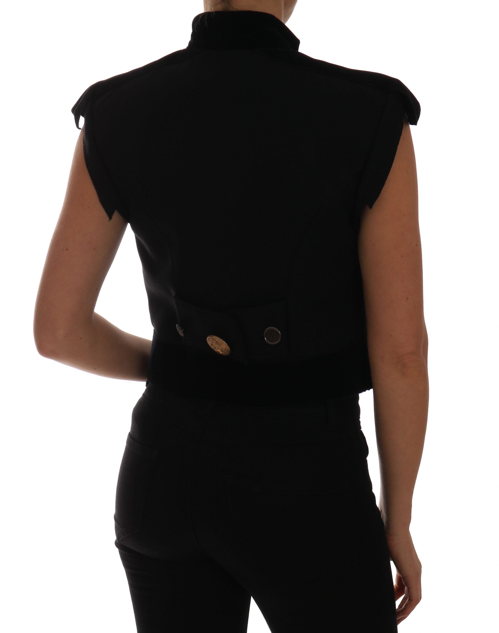 Dolce &amp; Gabbana – Verzierte schwarze Weste im Military-Stil