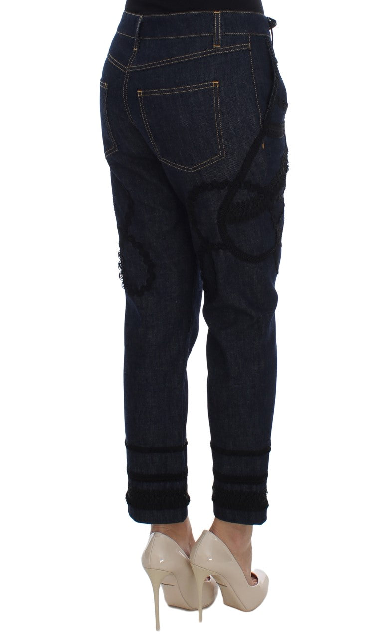 Dolce &amp; Gabbana bestickte Capri-Jeans für elegantes Styling