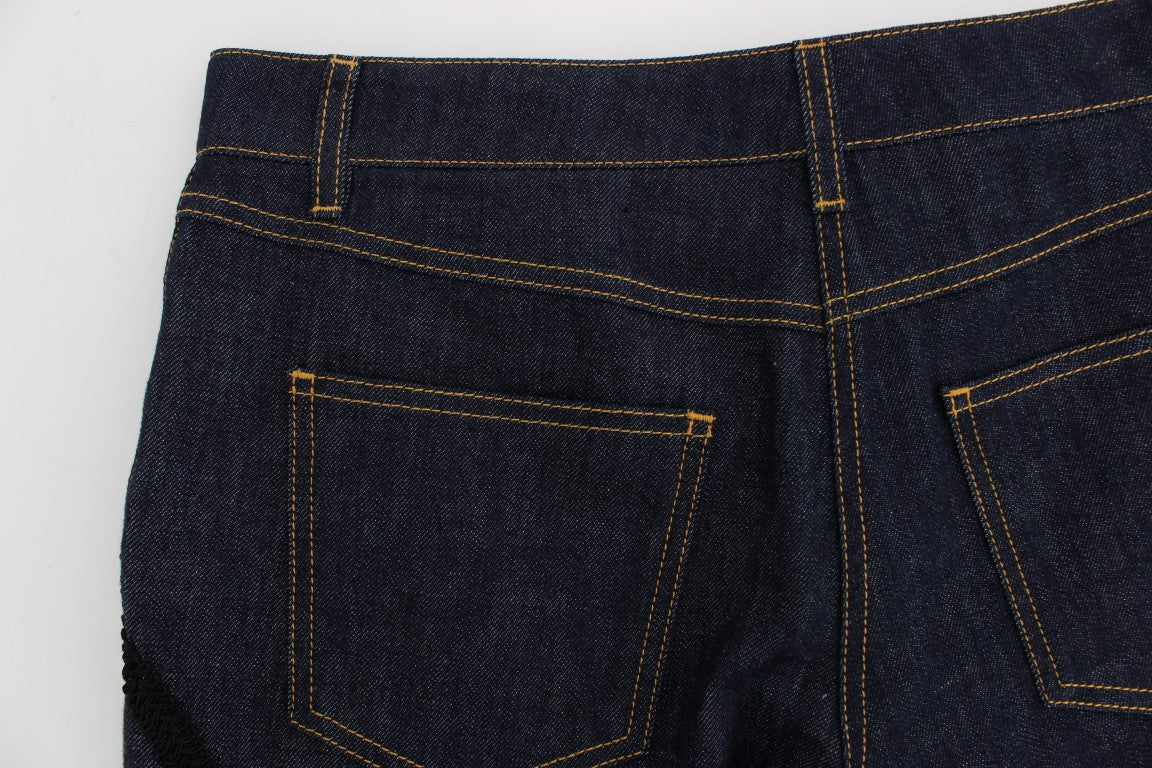 Dolce &amp; Gabbana bestickte Capri-Jeans für elegantes Styling