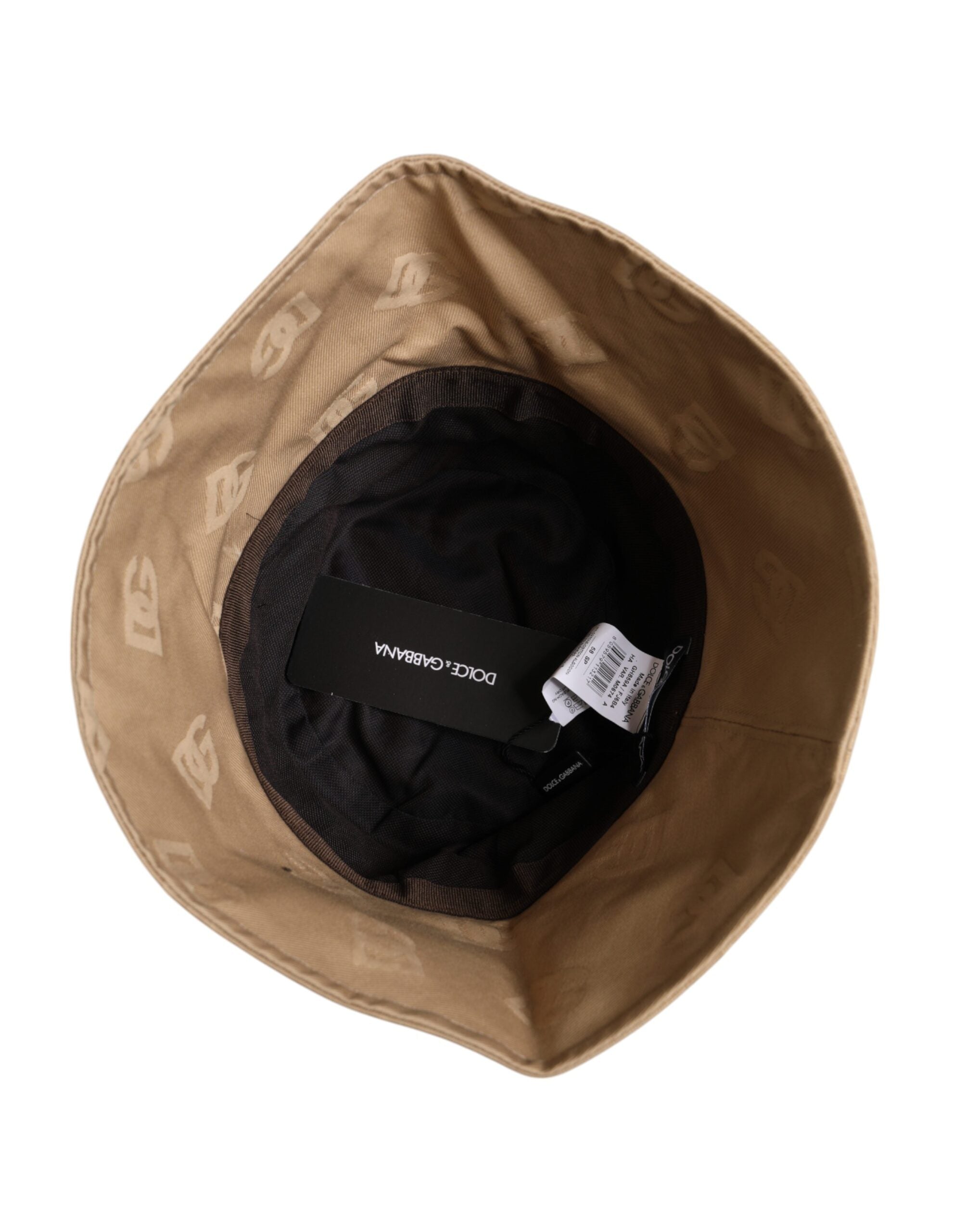 Șapcă Dolce &amp; Gabbana din bumbac cu logo bej și monogramă