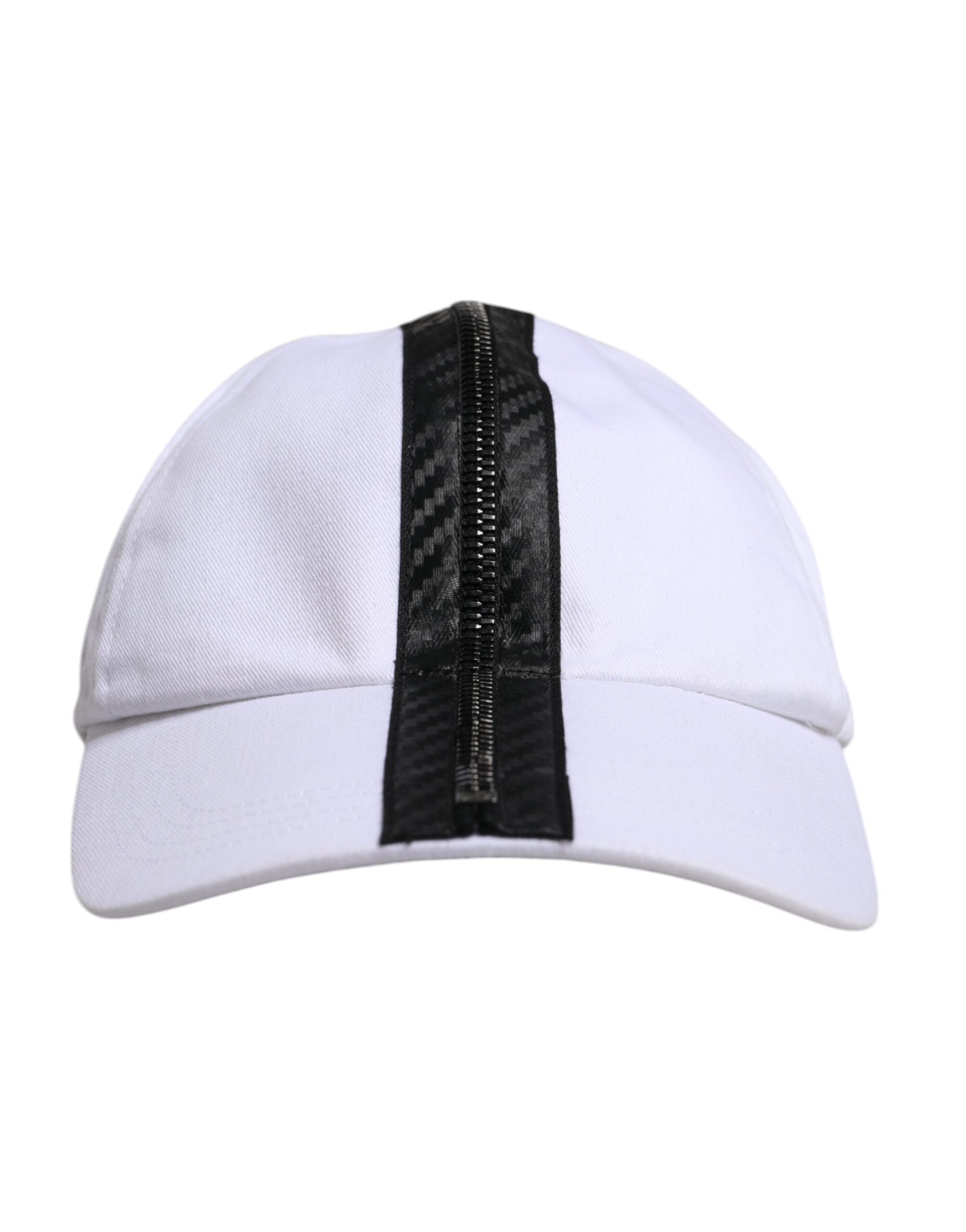 Șapcă de baseball Dolce &amp; Gabbana cu fermoar din bumbac alb-negru