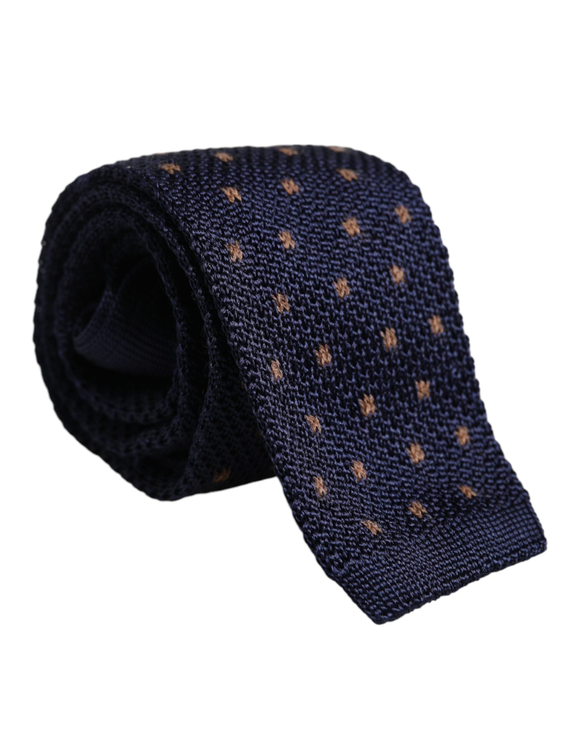 Cravată ajustabilă din mătase albastră cu buline Dolce &amp; Gabbana