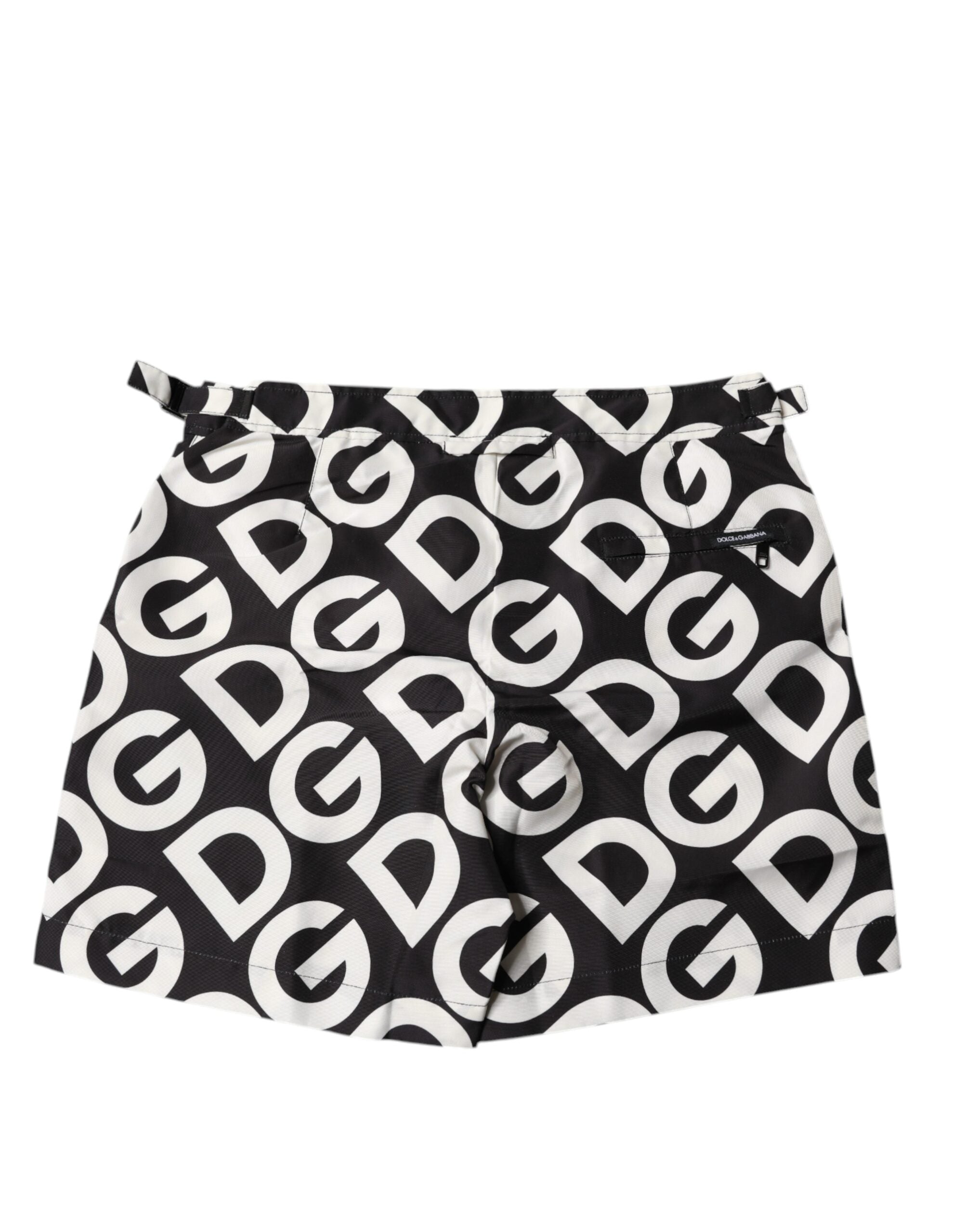 Dolce &amp; Gabbana - Pantaloni scurți de plajă cu logo alb și negru