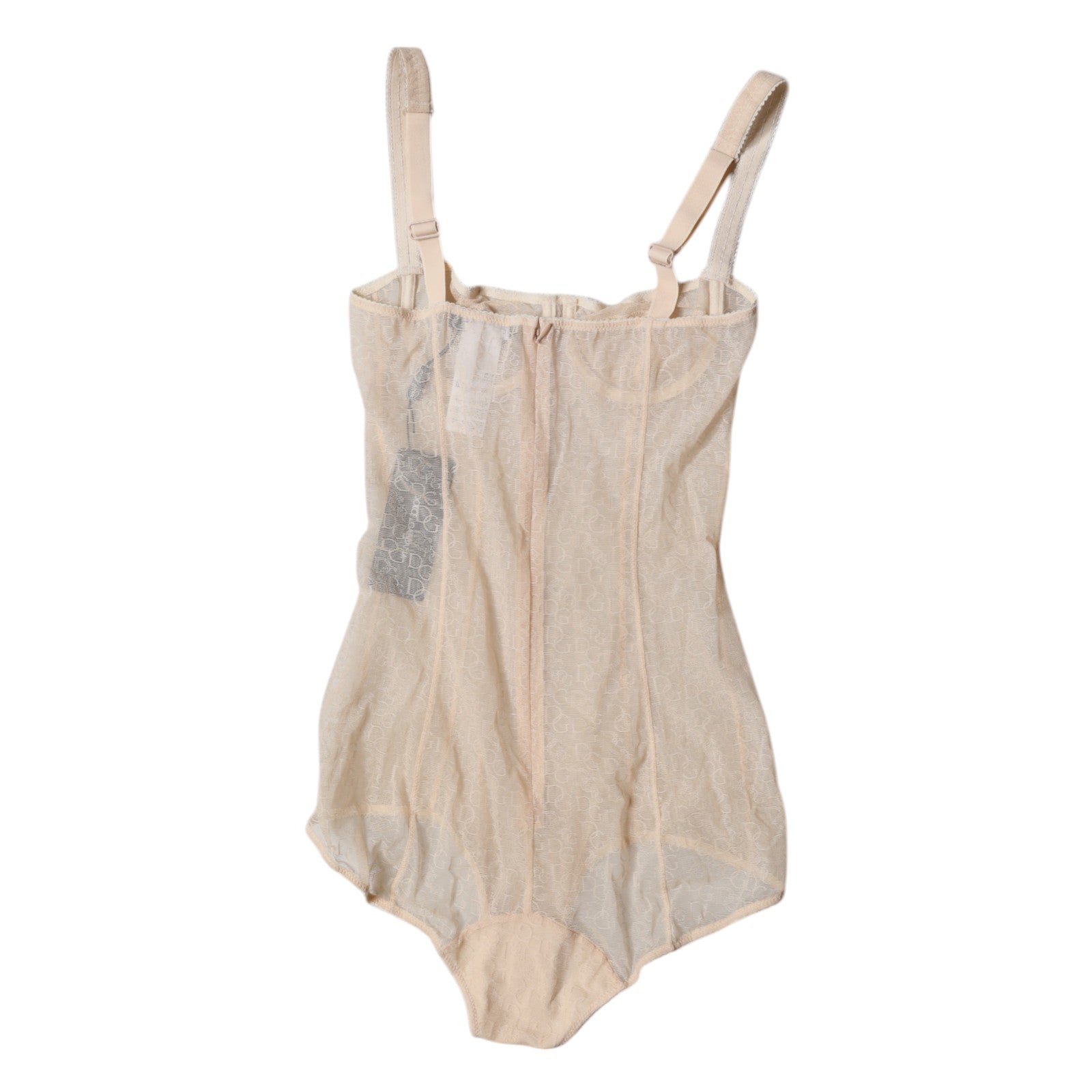 Dolce &amp; Gabbana Bej Tulle Balconette Sutien Body Lenjerie intimă