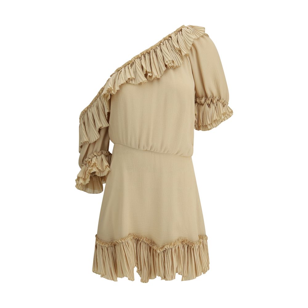 Rochie din mătase cu un singur umăr Saint Laurent