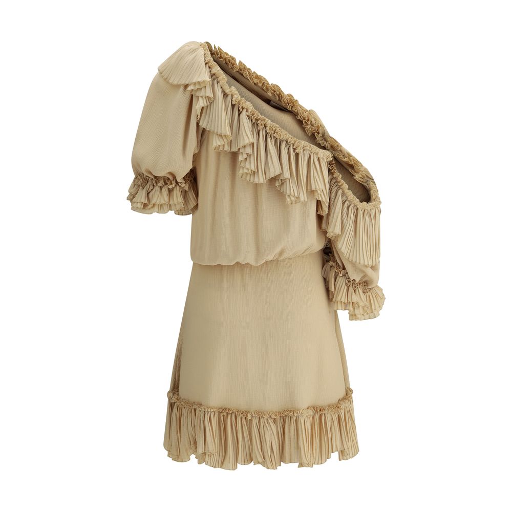Rochie din mătase cu un singur umăr Saint Laurent