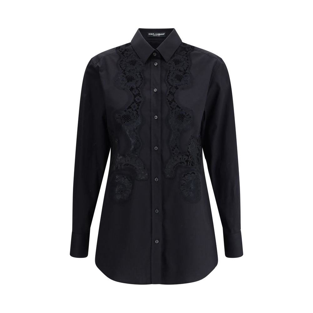 Cămașă Dolce &amp; Gabbana cu inserții de dantelă