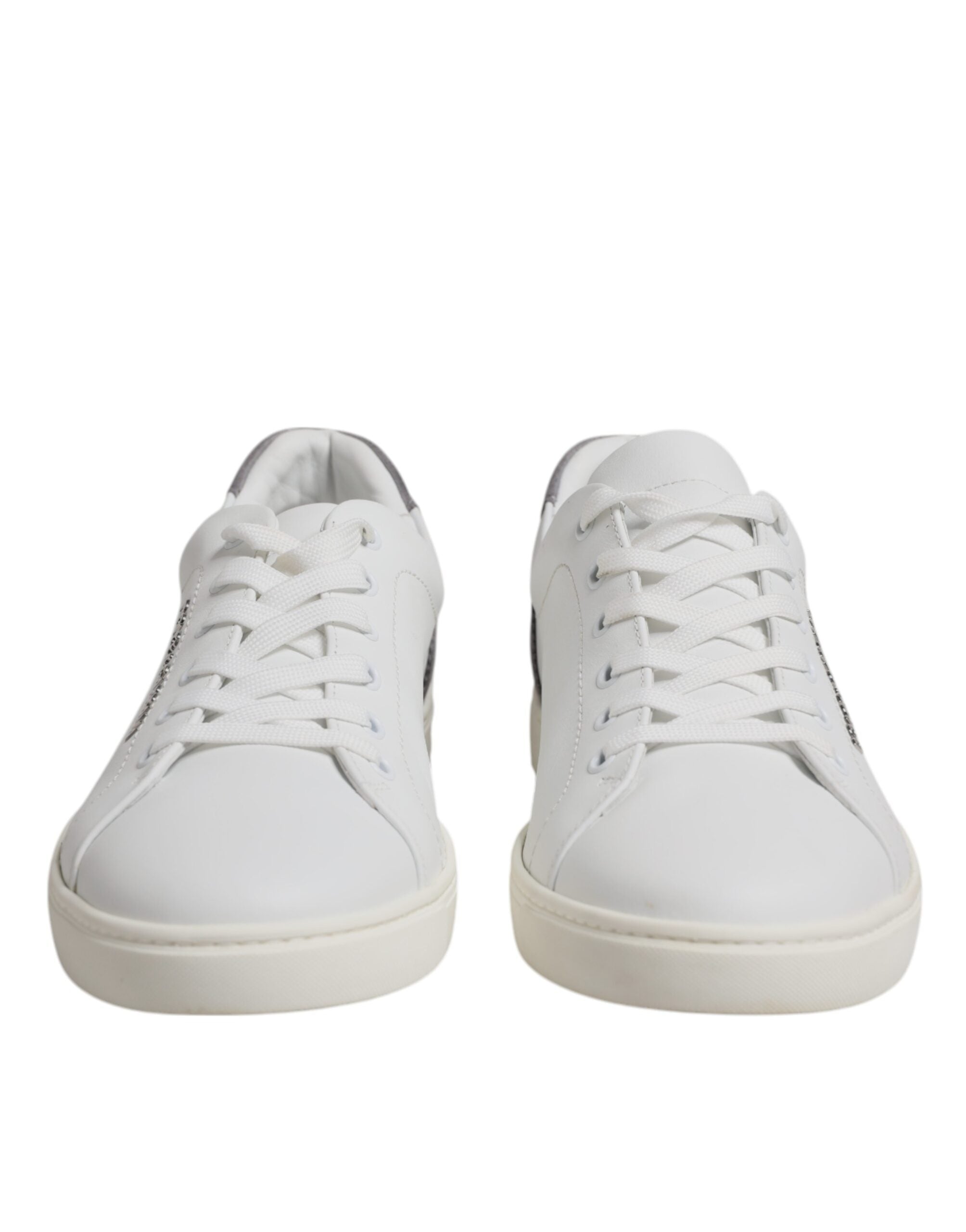 Dolce &amp; Gabbana Weiße Wildleder Low Top Sneakers Schuhe