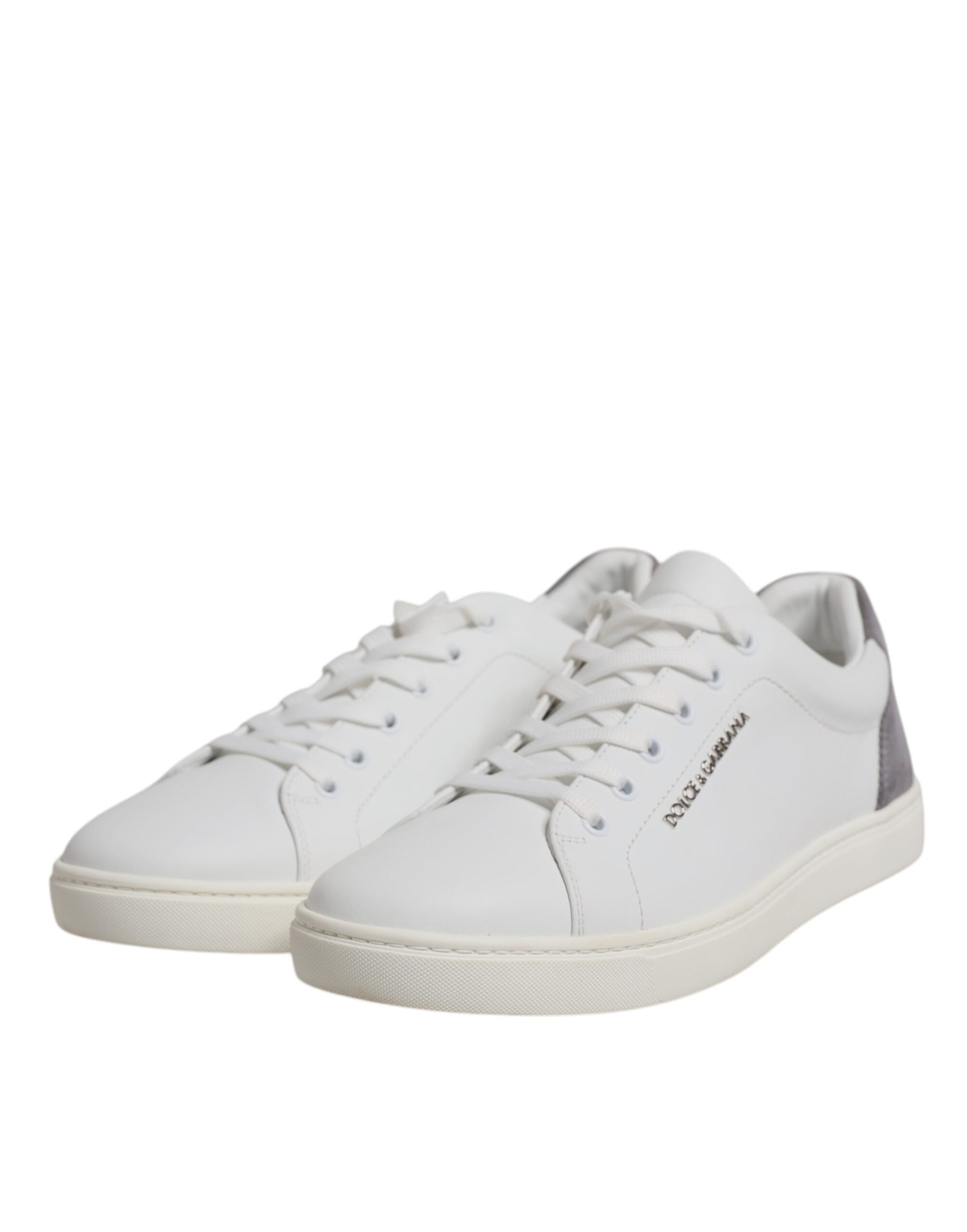 Dolce &amp; Gabbana Weiße Wildleder Low Top Sneakers Schuhe