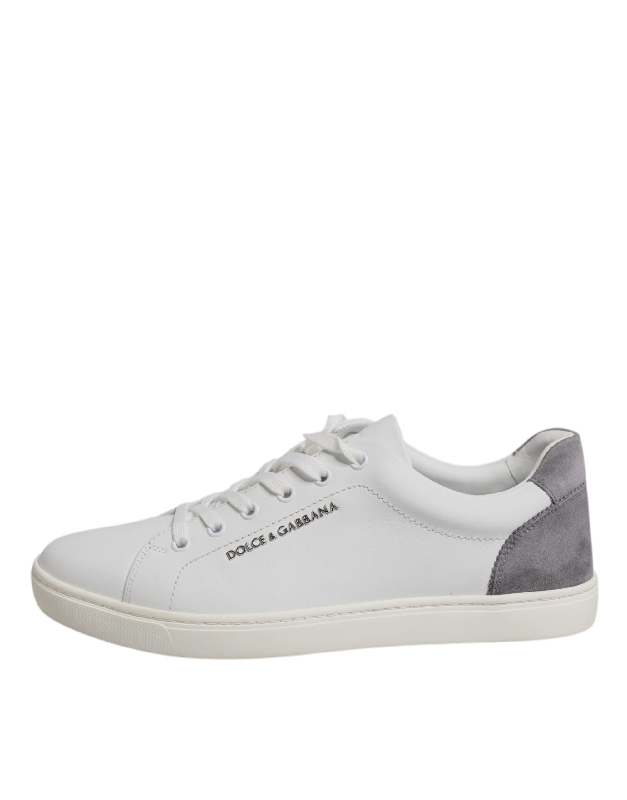 Dolce &amp; Gabbana Weiße Wildleder Low Top Sneakers Schuhe