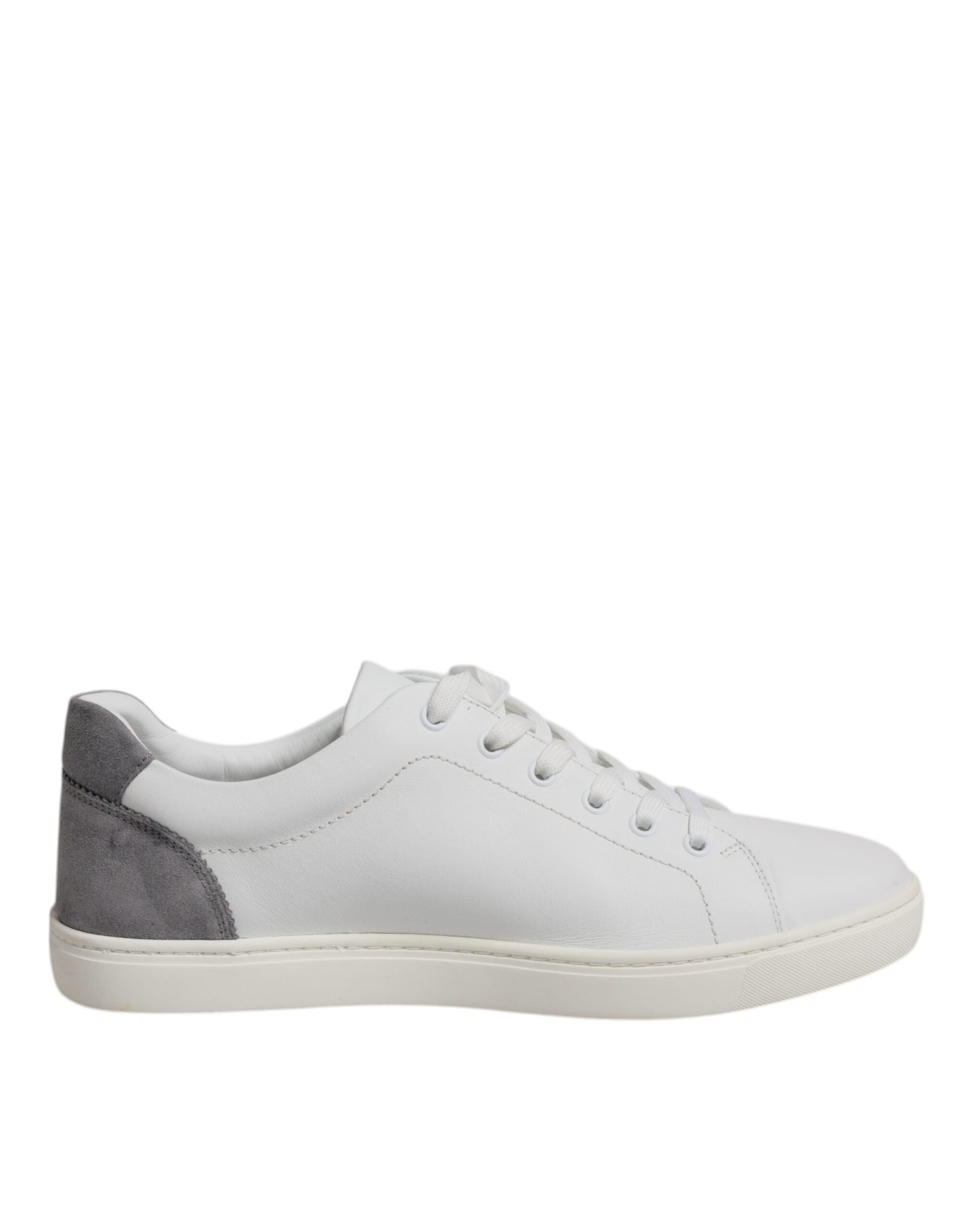 Dolce &amp; Gabbana Weiße Wildleder Low Top Sneakers Schuhe