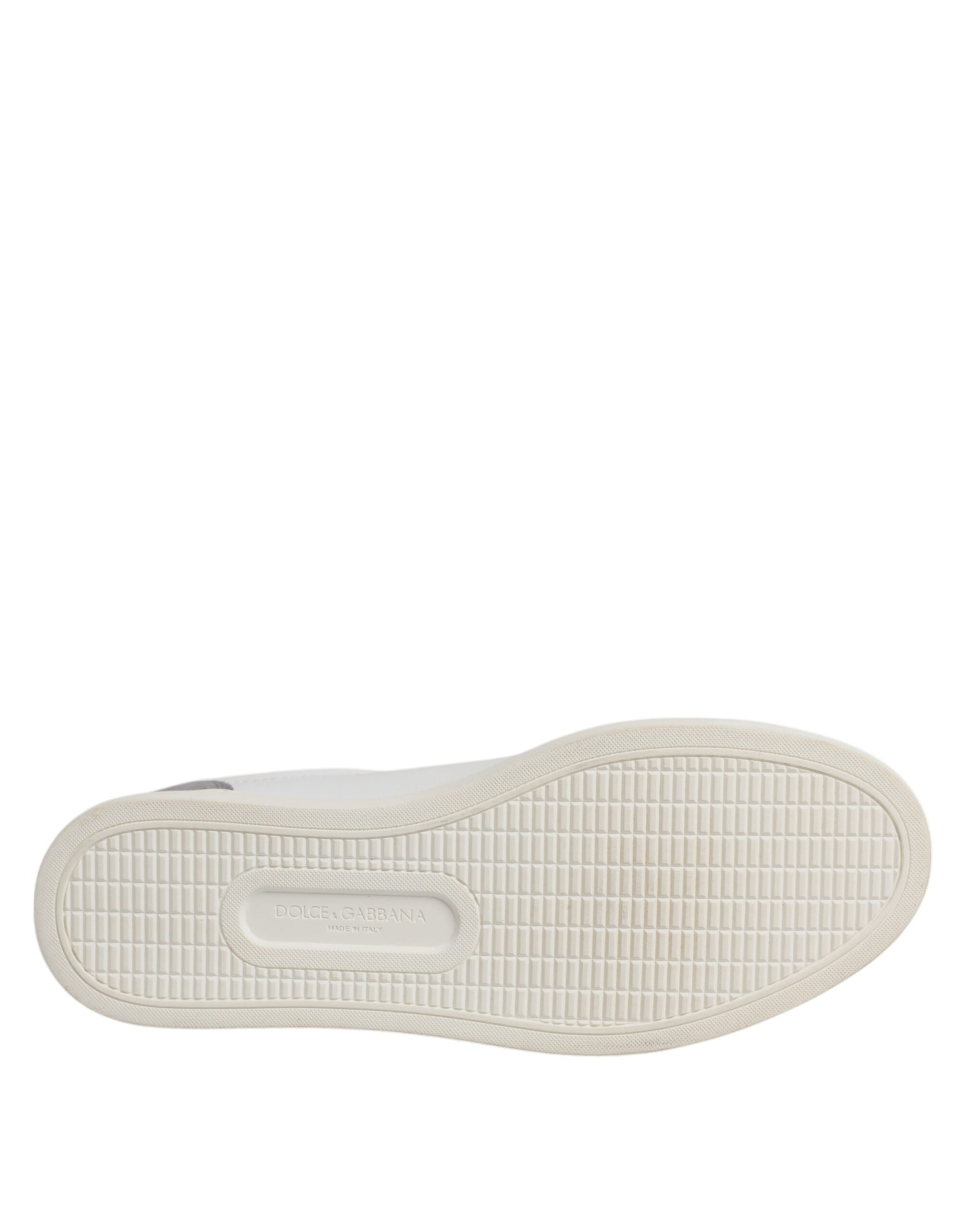 Dolce &amp; Gabbana Weiße Wildleder Low Top Sneakers Schuhe