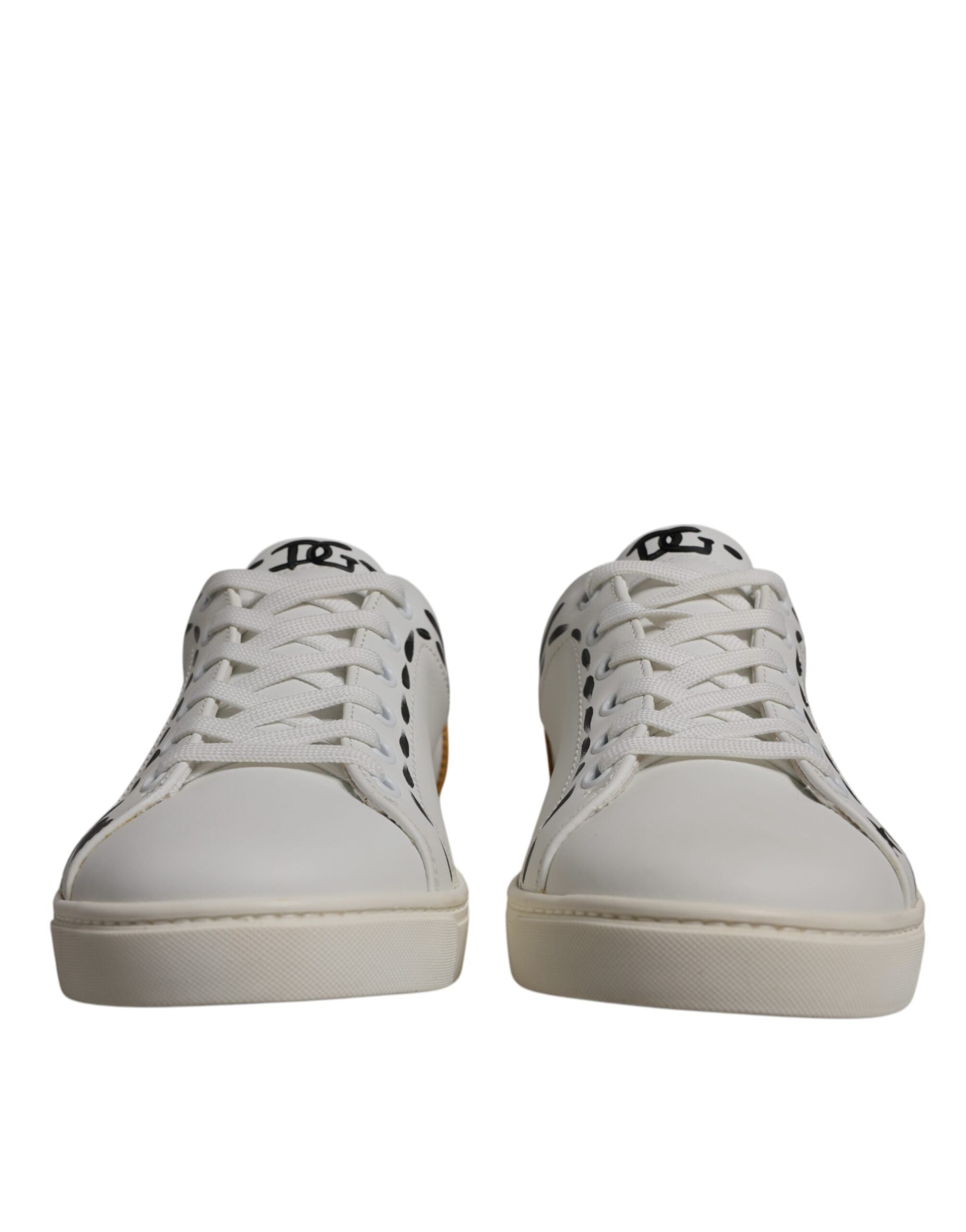 Dolce &amp; Gabbana Weiße Wildleder Low Top Sneakers Schuhe