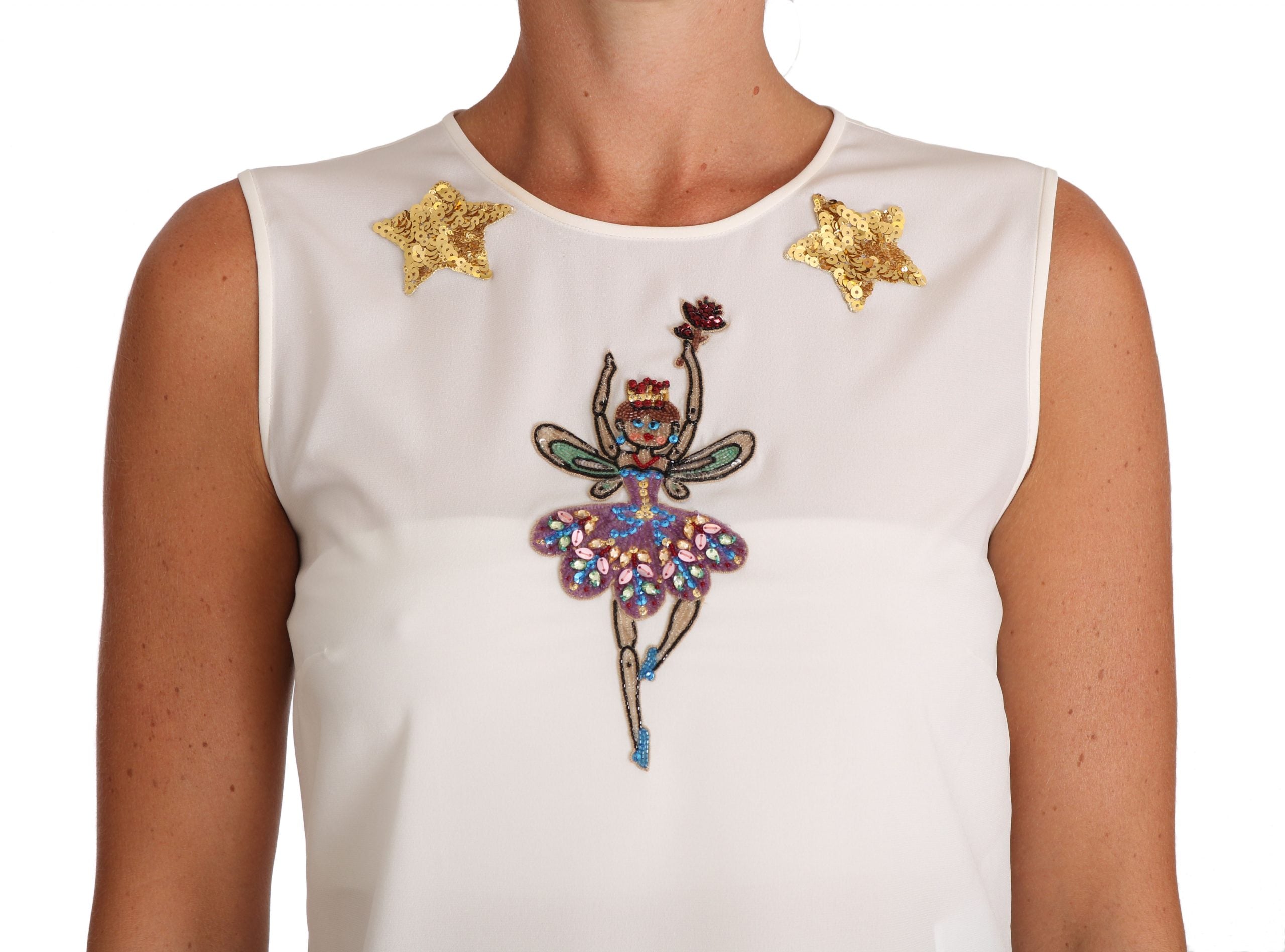 Bluză de mătase Dolce &amp; Gabbana cu cristale Enchanted
