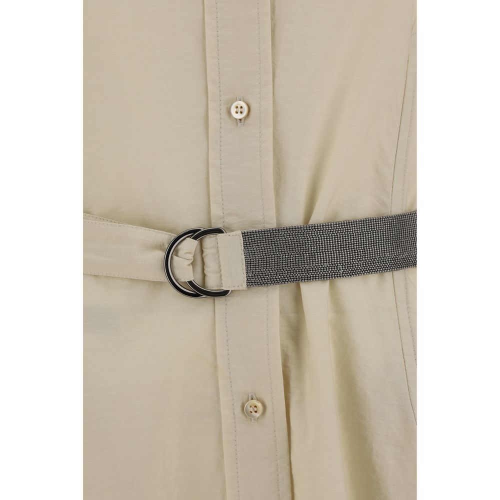 Brunello Cucinelli Rochie lungă din bumbac