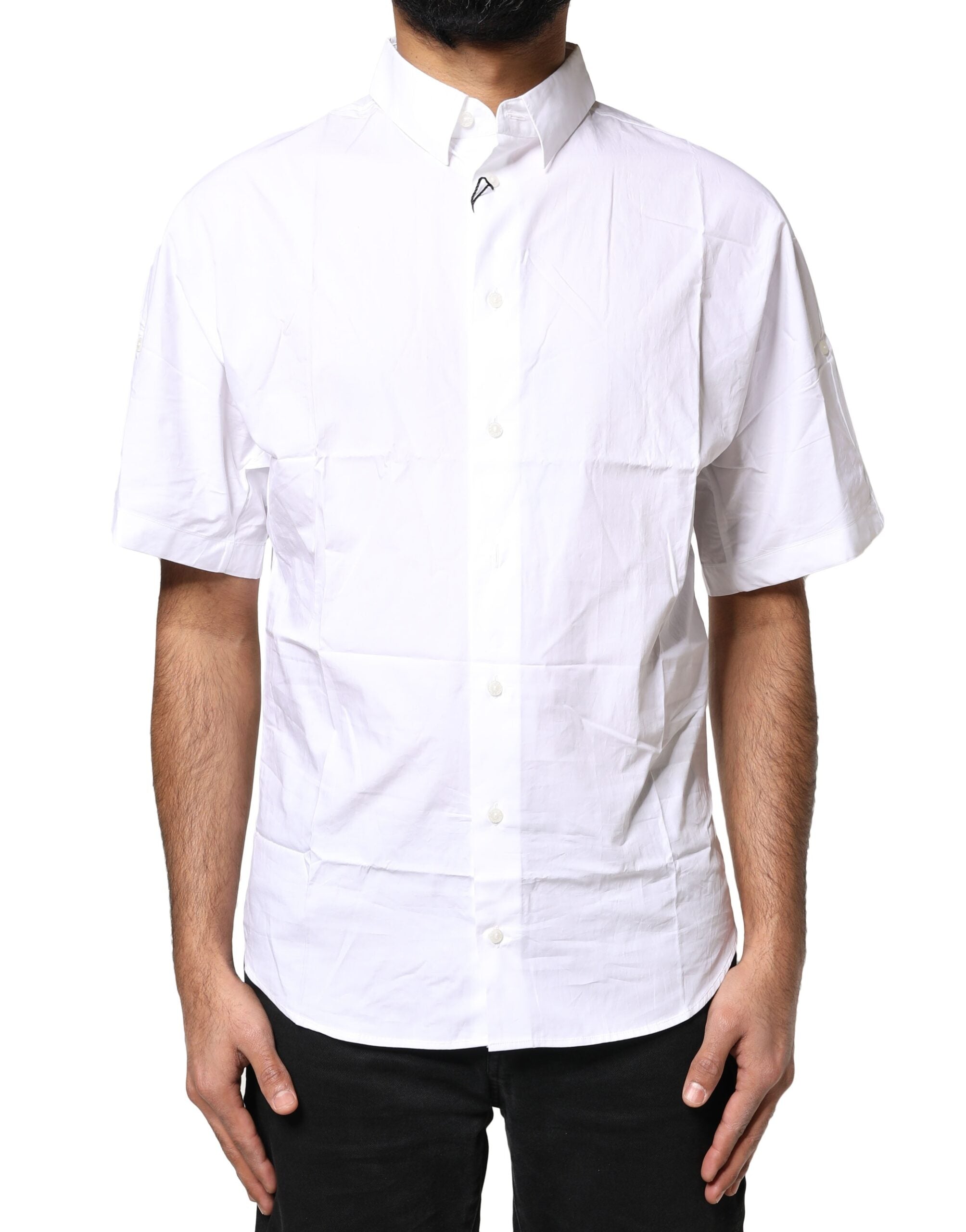 Dolce &amp; Gabbana Weißes Poloshirt aus Baumwolle mit Knopfleiste für Herren