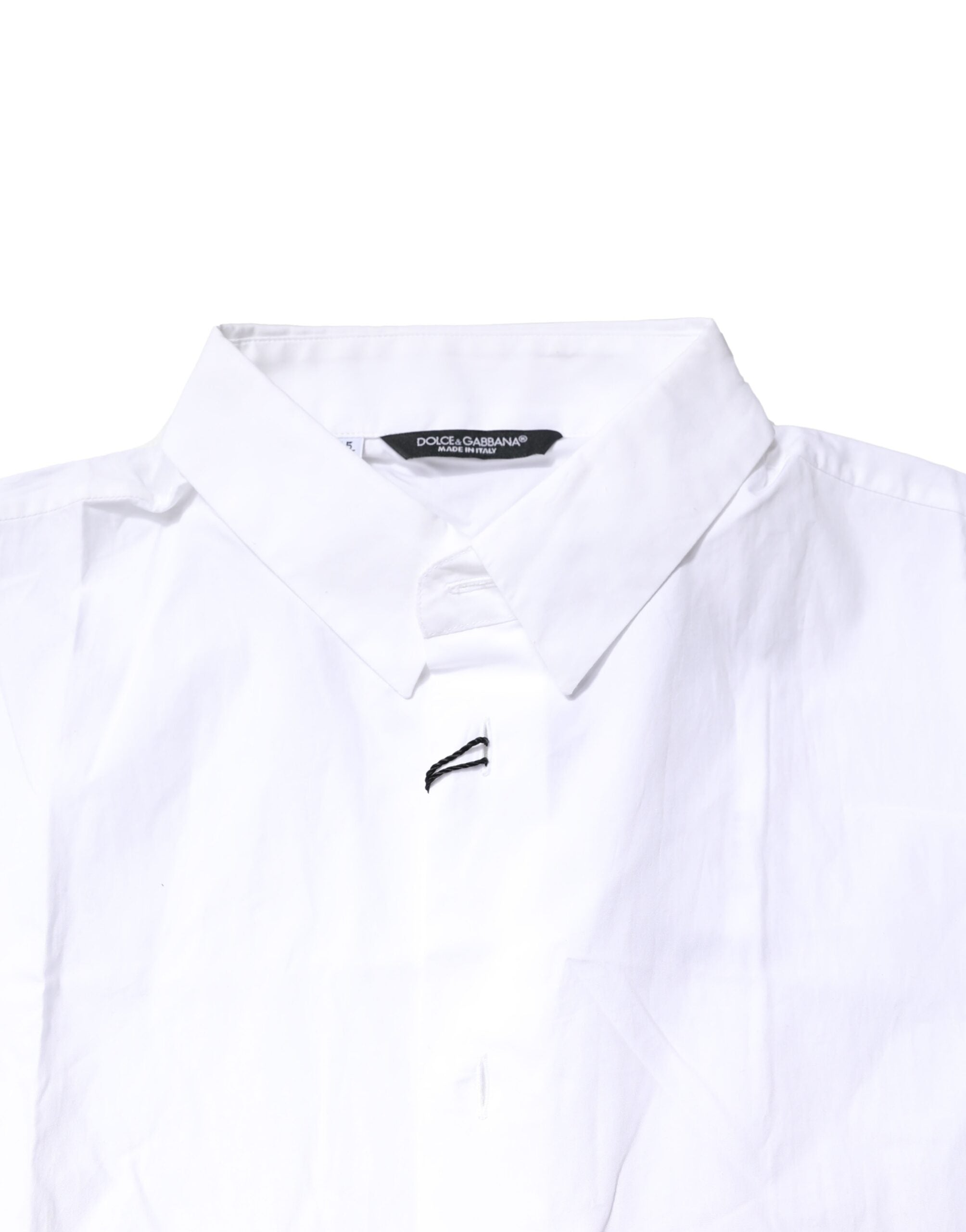 Dolce &amp; Gabbana Weißes Poloshirt aus Baumwolle mit Knopfleiste für Herren